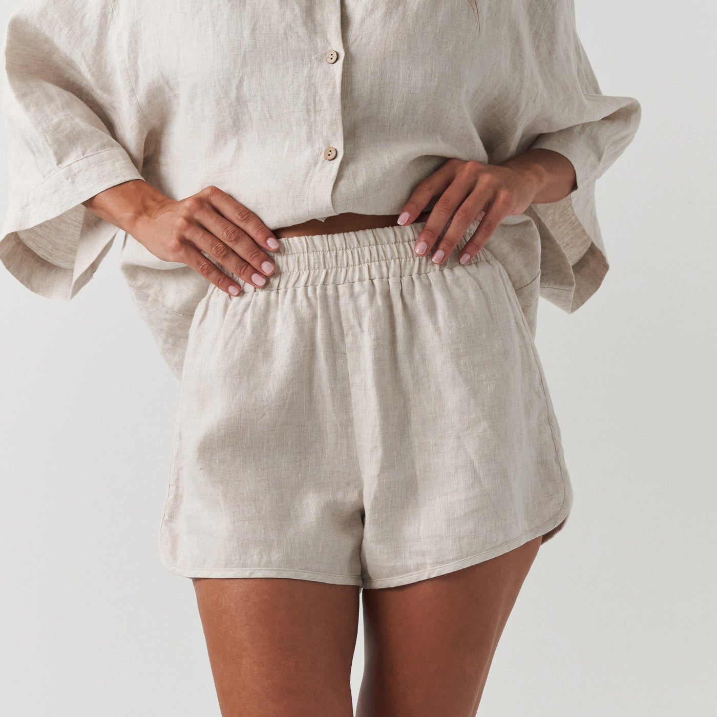 French Flax Linen Relaxed Short in Natural