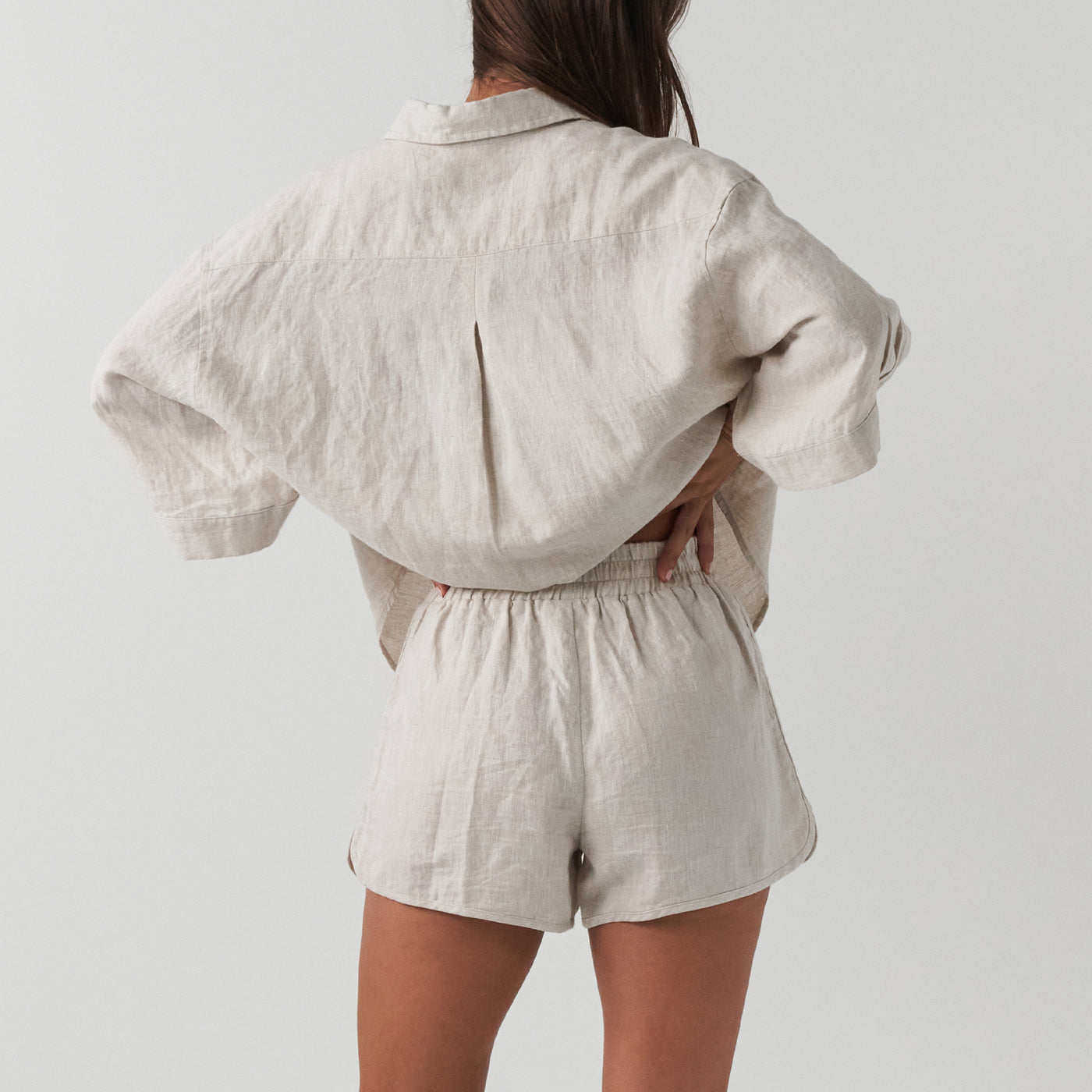 French Flax Linen Relaxed Short in Natural
