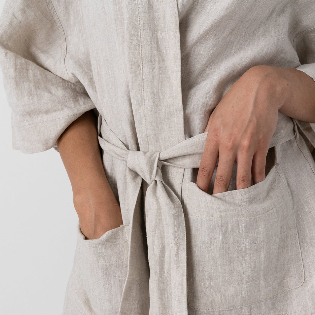 French Flax Linen Robe in Natural – I Love Linen