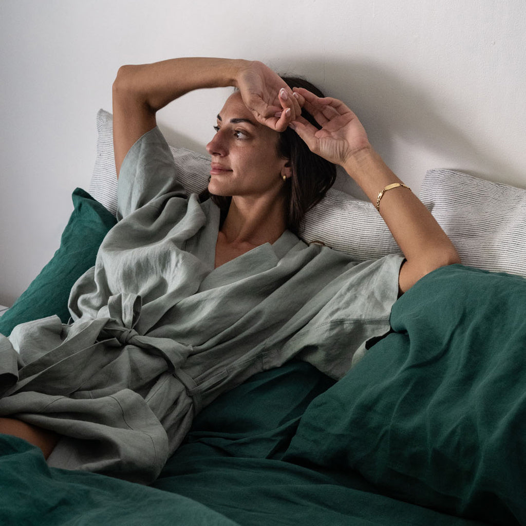 French Flax Linen Robe in Sage – I Love Linen