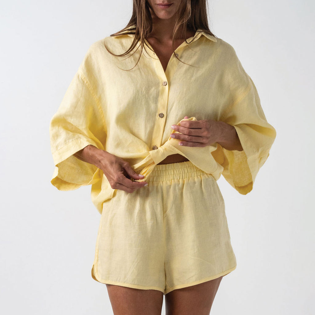 French Flax Linen Ruby Shirt in Daisy – I Love Linen