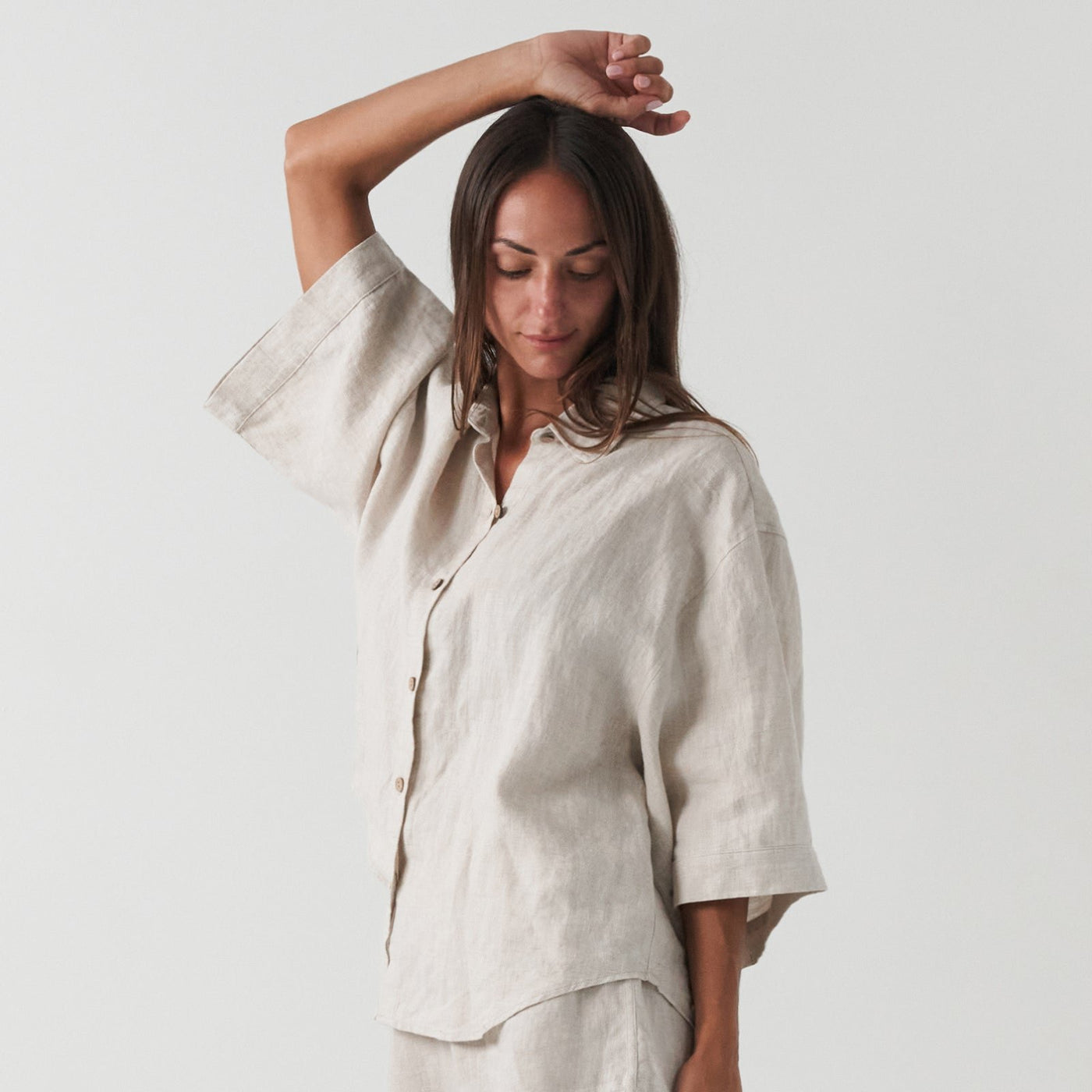 French Flax Linen Ruby Shirt in Natural