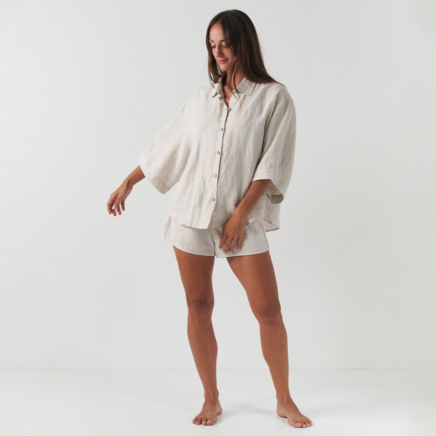 French Flax Linen Ruby Shirt in Natural