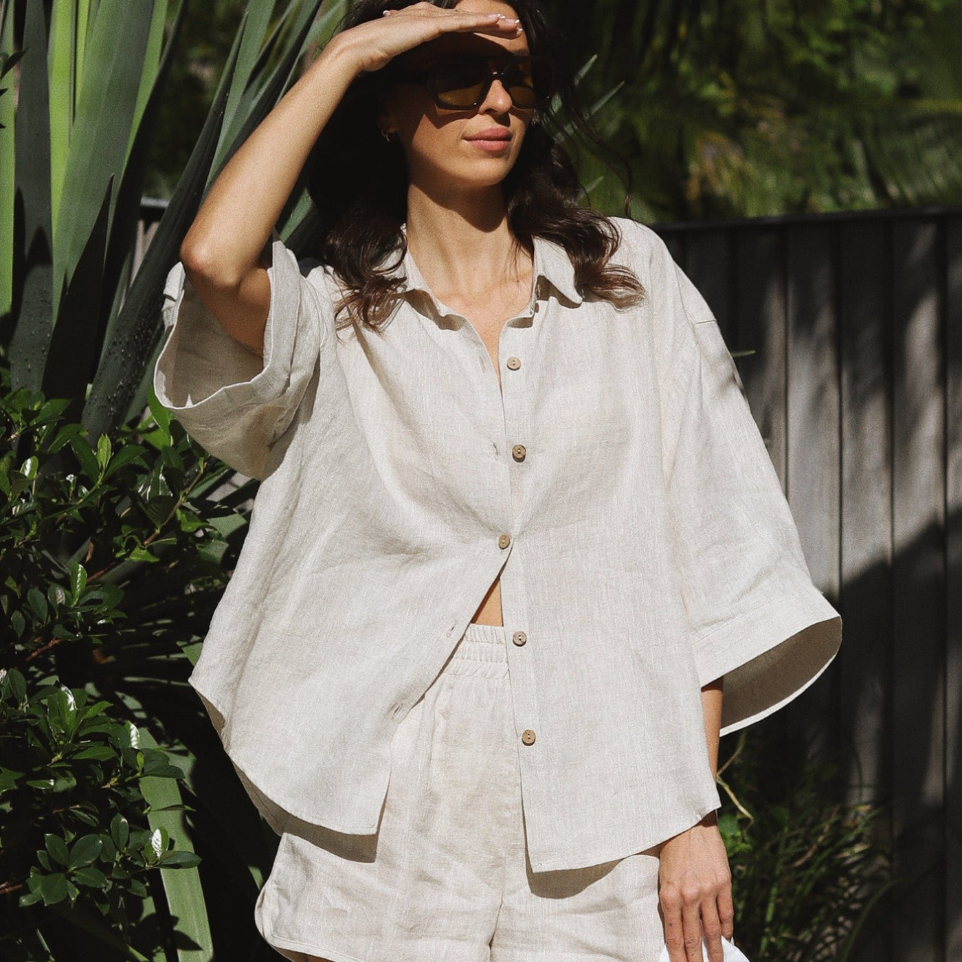 French Flax Linen Ruby Shirt in Natural