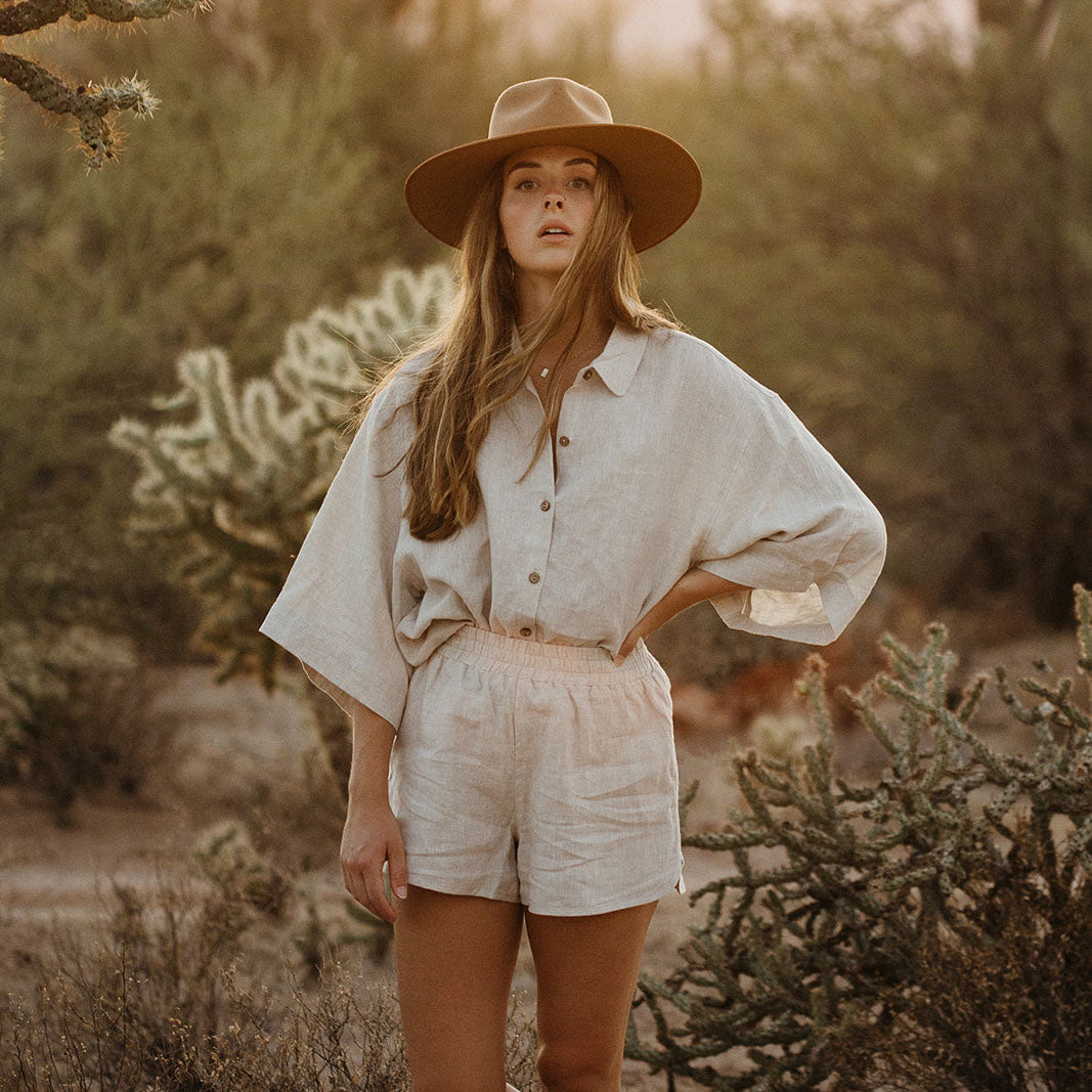 French Flax Linen Ruby Shirt in Natural