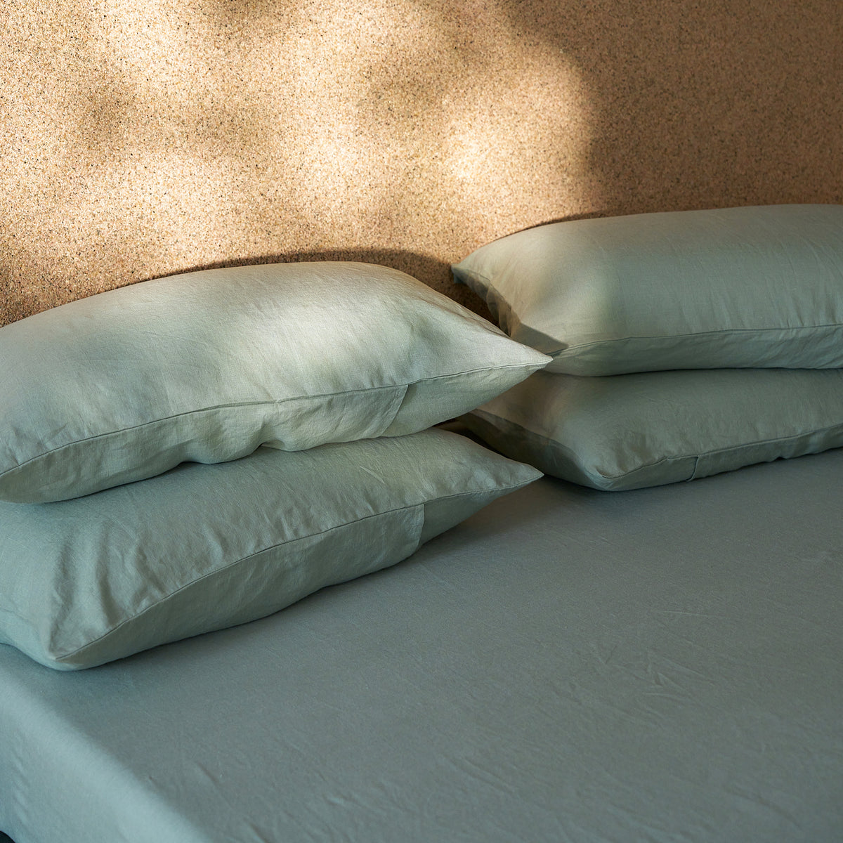 French Flax Linen Sheet Set in Sage