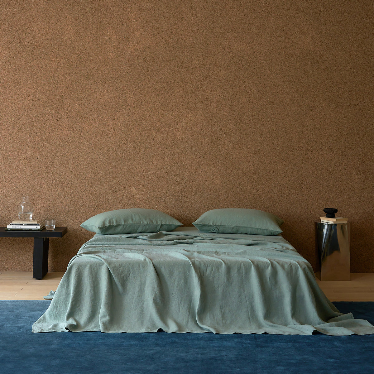 French Flax Linen Sheet Set in Sage