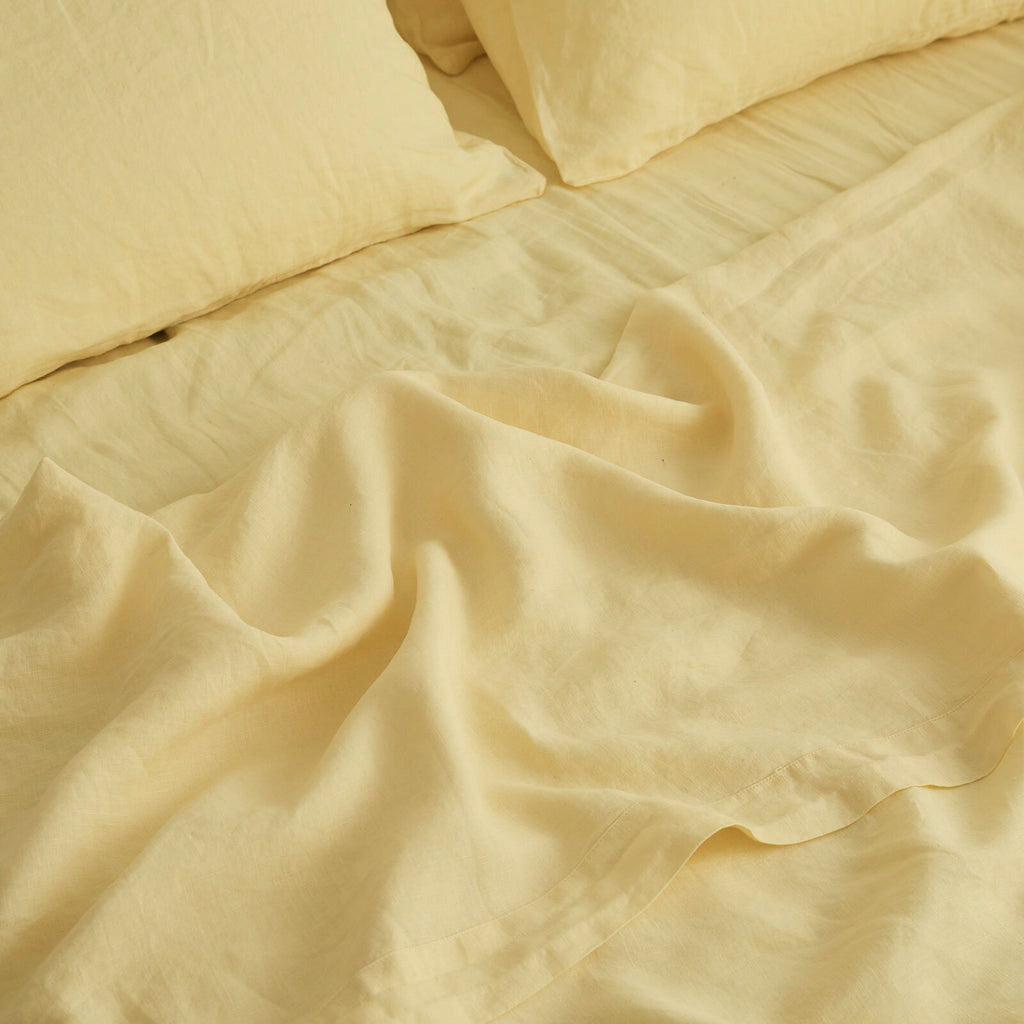 French Flax Linen Sheet Set in Daisy