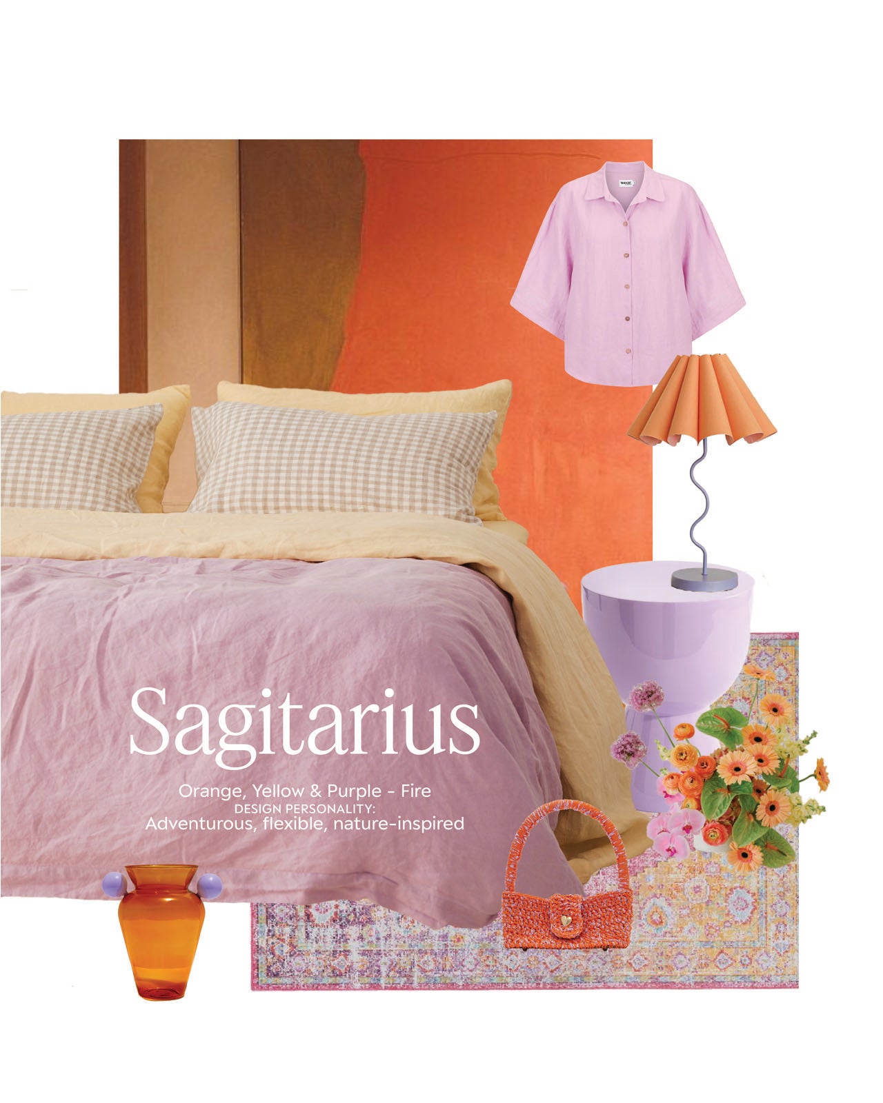 Sagittarius - Orange, Yellow & Purple