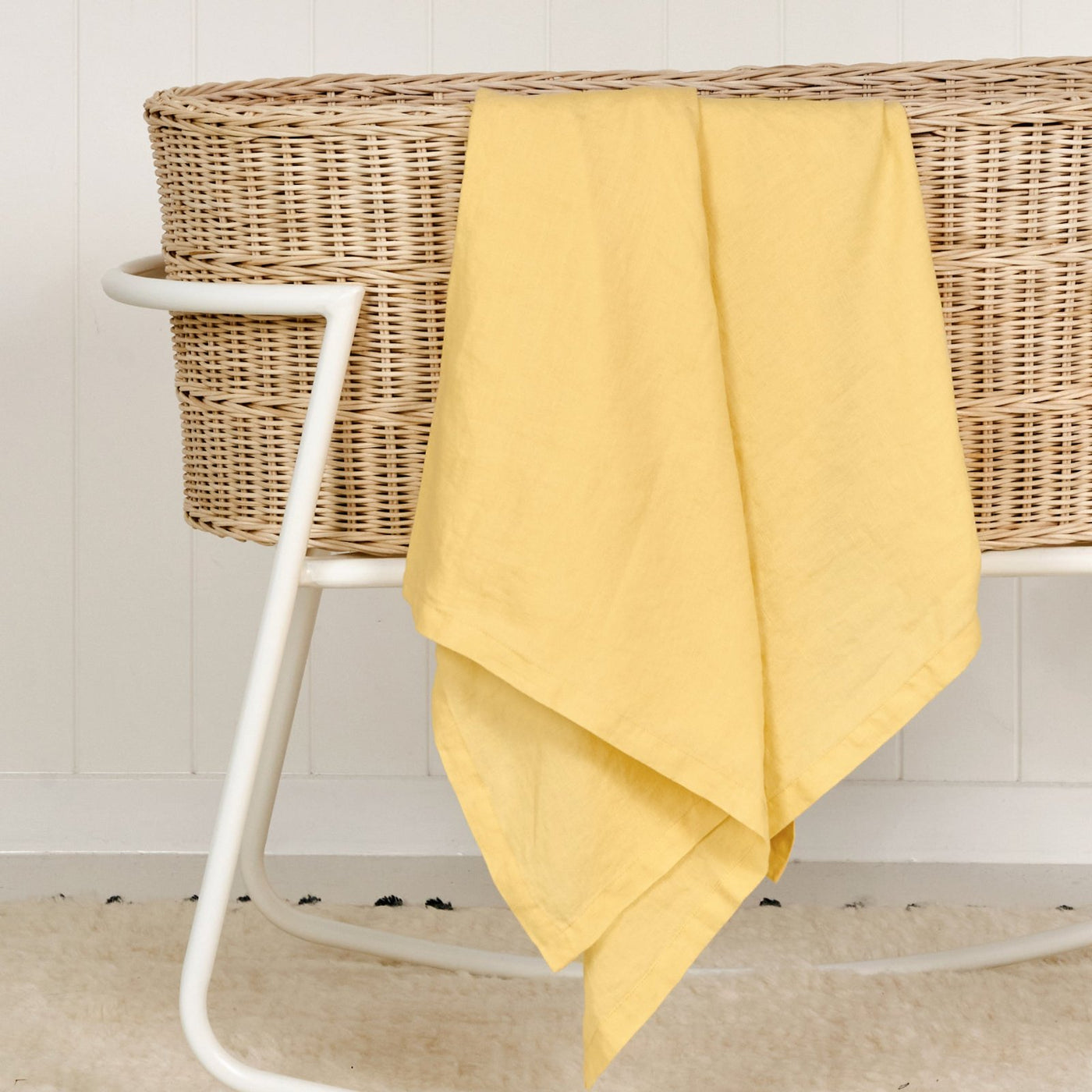 French Flax Linen Swaddle in Daisy