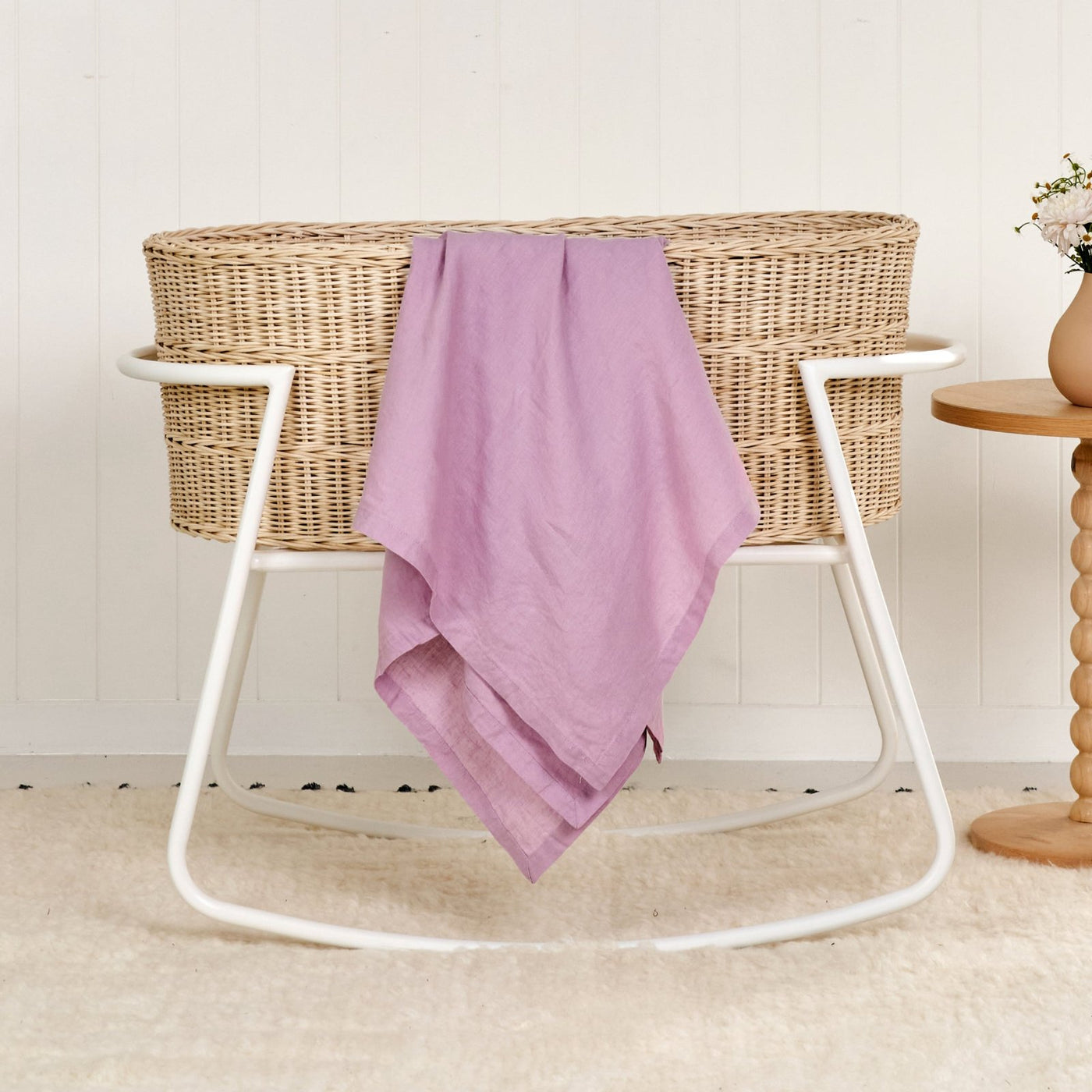 French Flax Linen Swaddle in Lilac