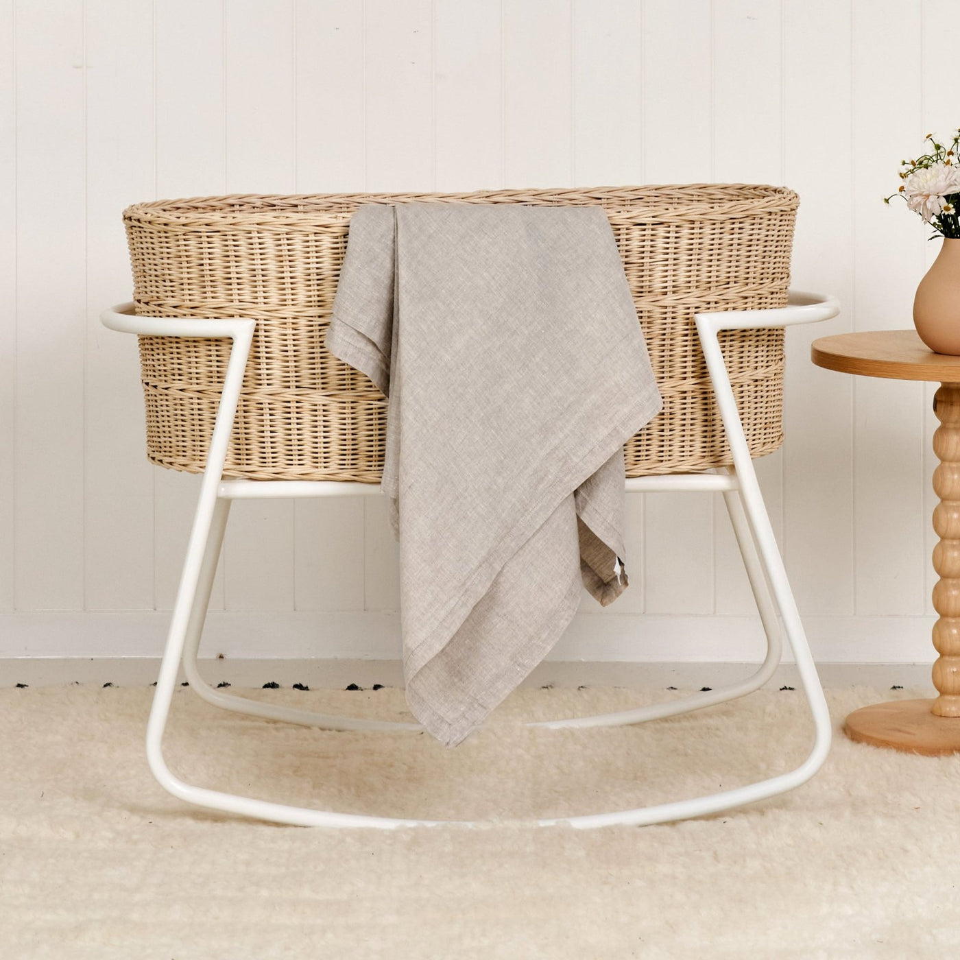 French Flax Linen Swaddle in Natural