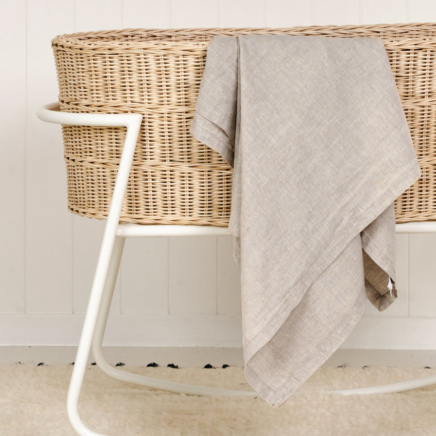 French Flax Linen Swaddle in Natural
