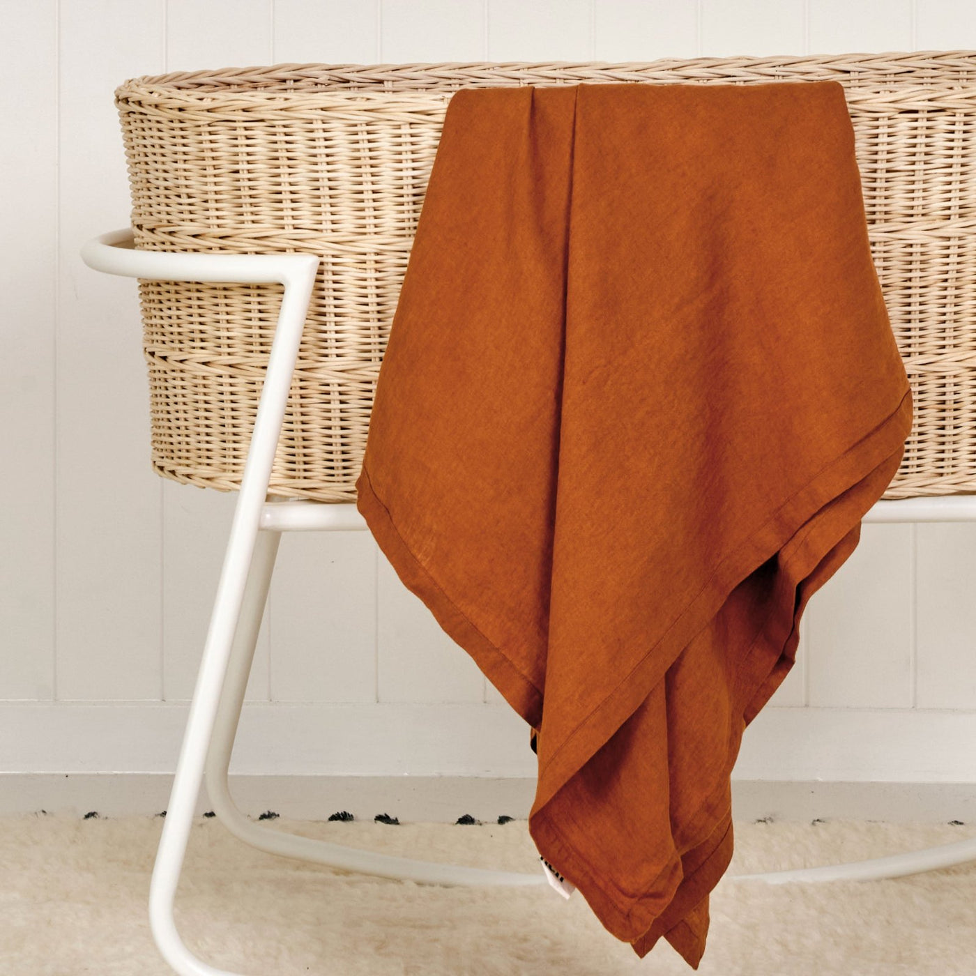 French Flax Linen Swaddle in Ochre