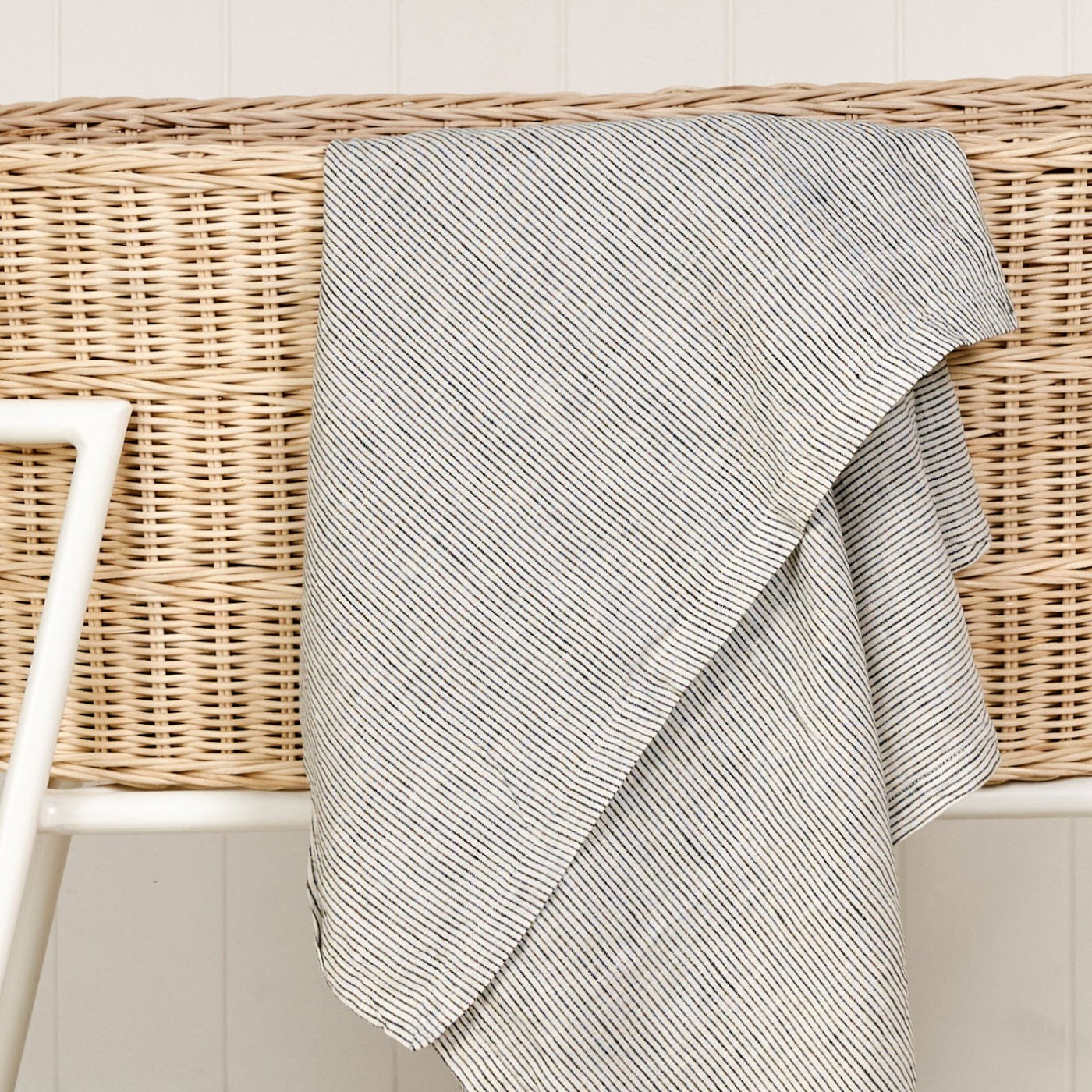 French Flax Linen Swaddle in Pinstripe