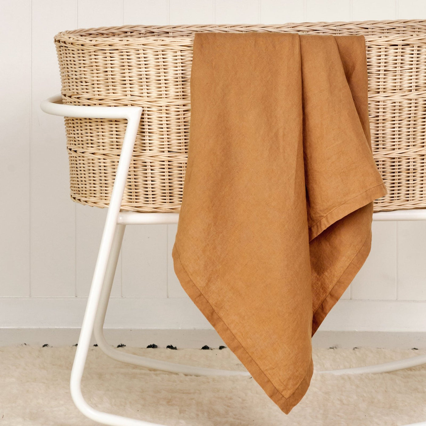 French Flax Linen Swaddle in Sandalwood