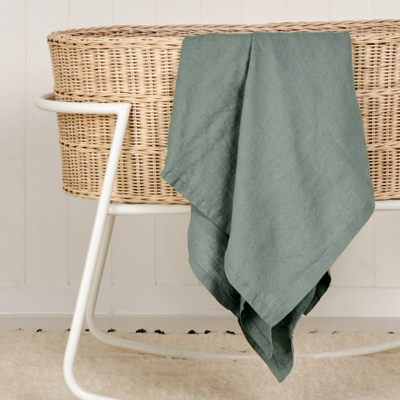 French Flax Linen Swaddle in Sage