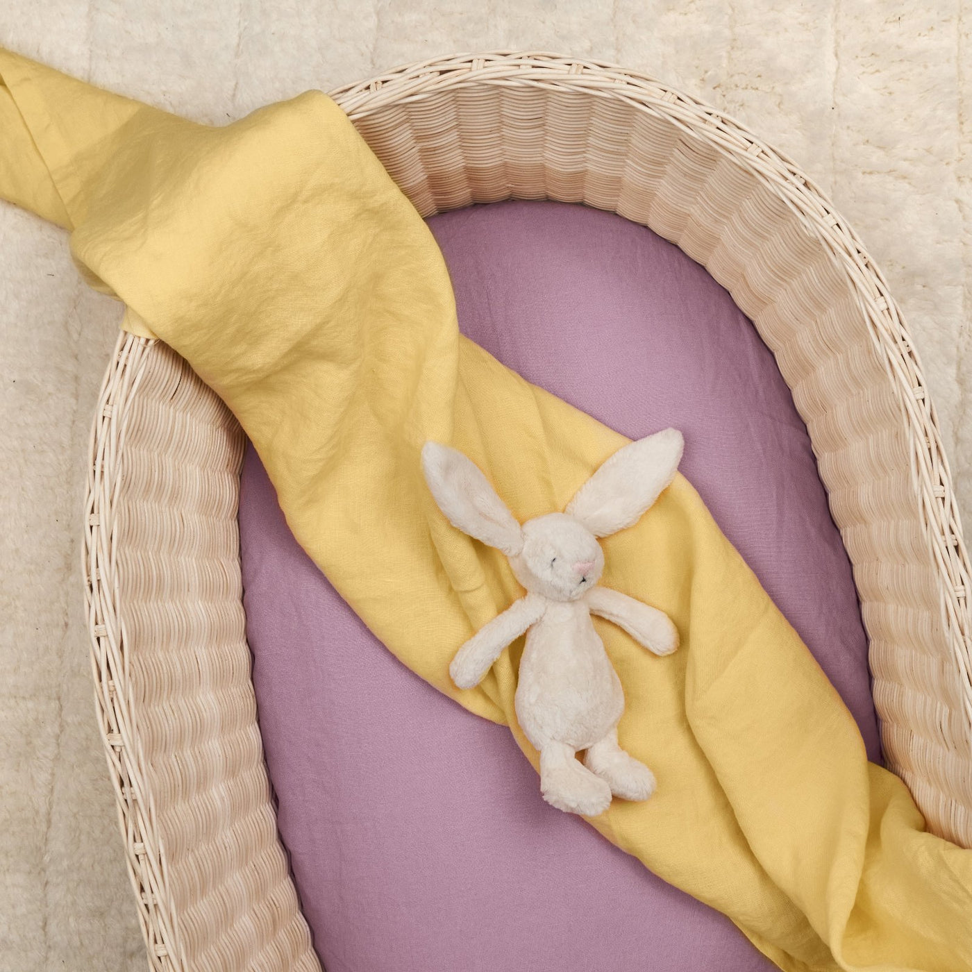 French Flax Linen Swaddle in Daisy