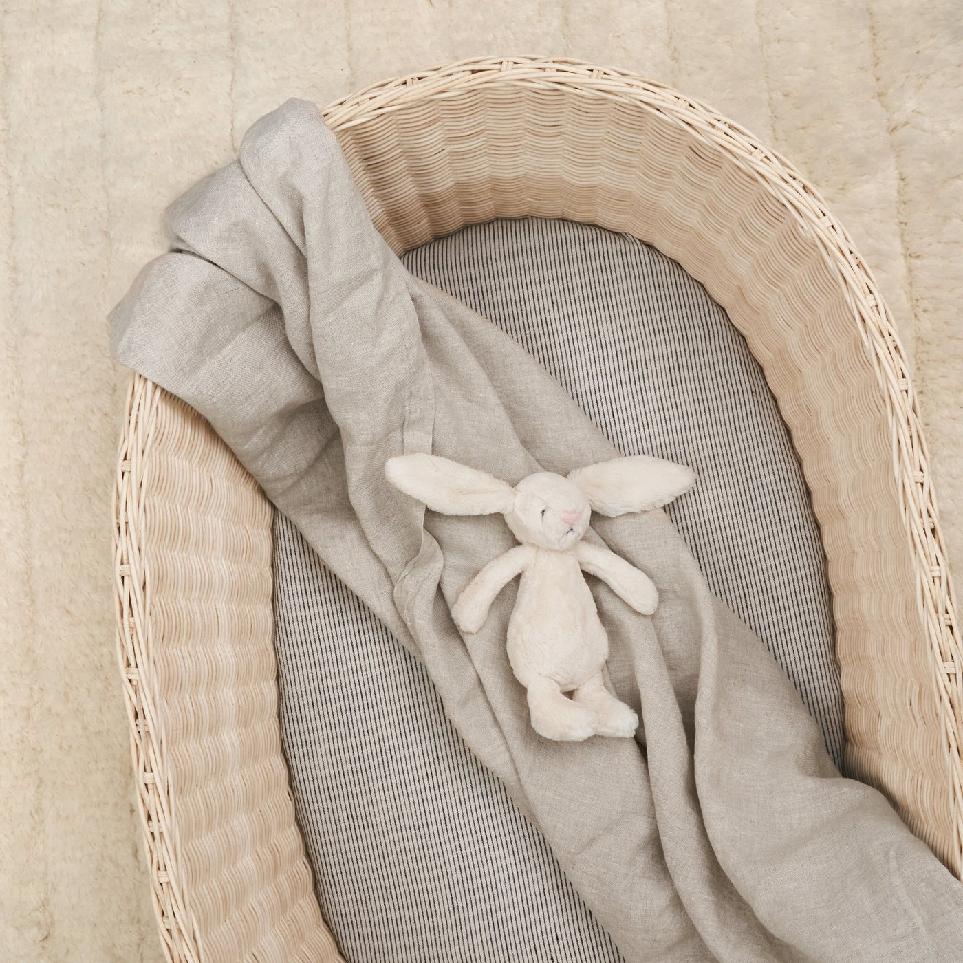 French Flax Linen Swaddle in Natural