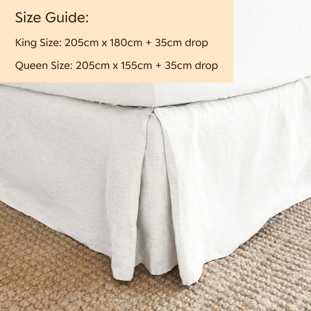 French Flax Linen Valance in White