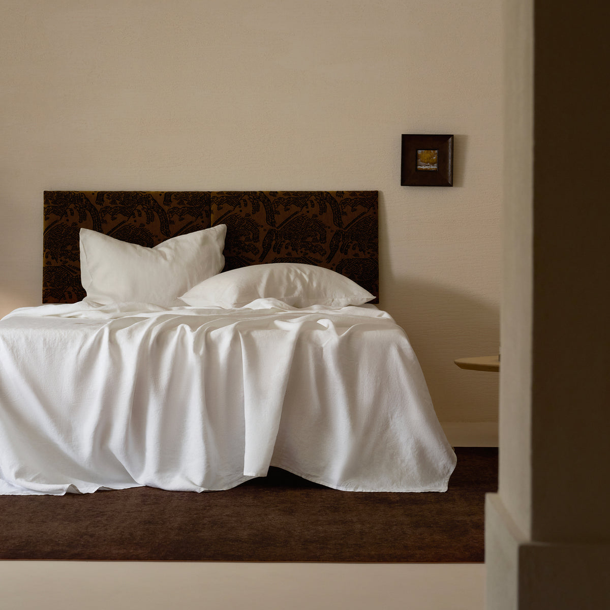French Flax Linen Sheet Set in White