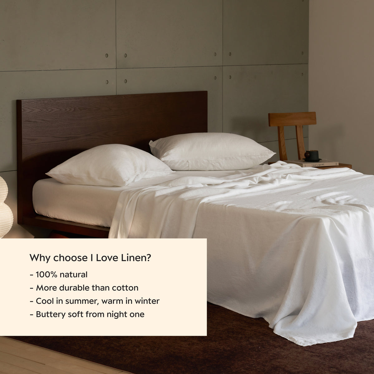 French Flax Linen Sheet Set in White