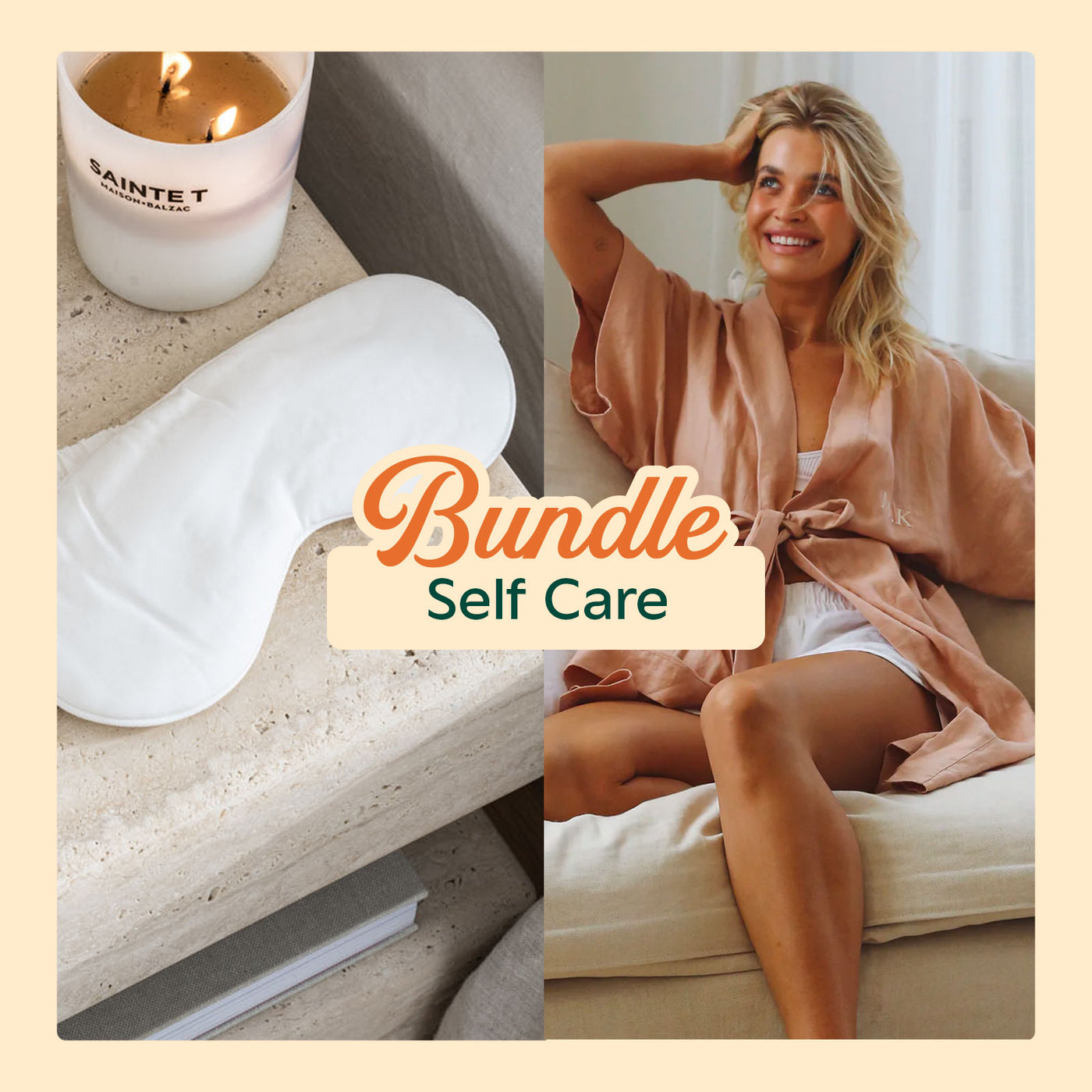 Clay Robe + White Bamboo Eye Mask Set