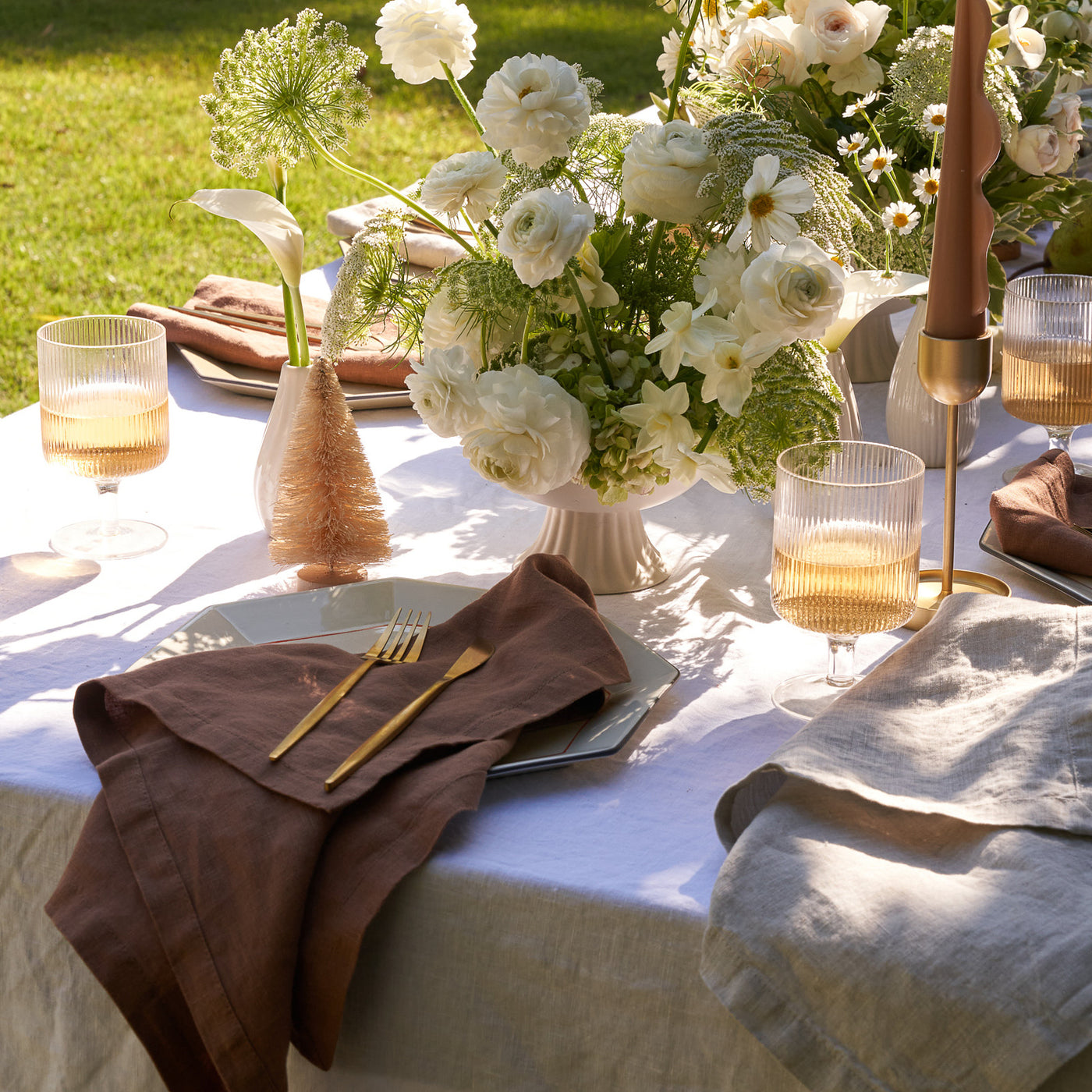 French Flax Linen Napkins (Set Of 4) in Hazelnut/Natural