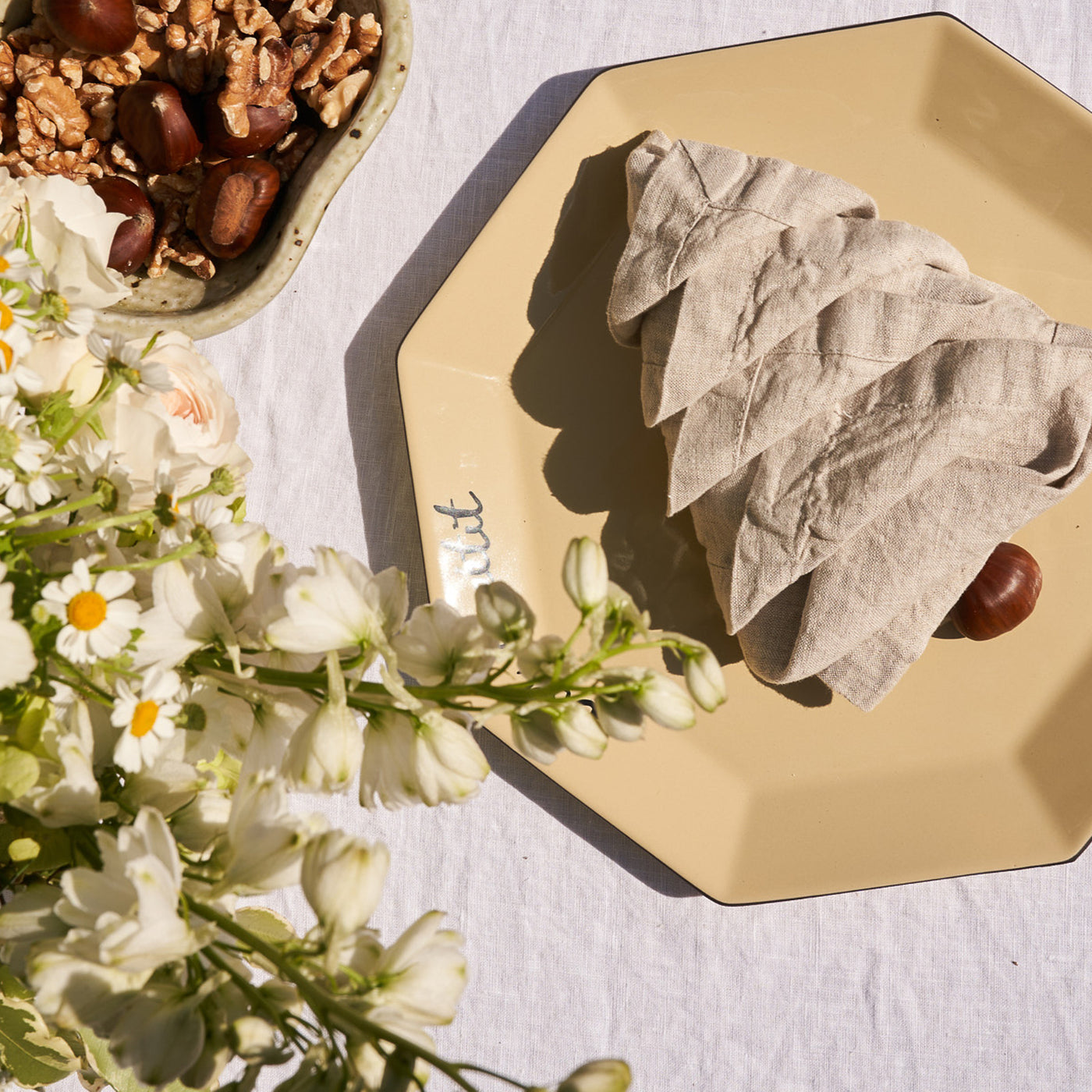 French Flax Linen Napkins (Set Of 4) in Hazelnut/Natural