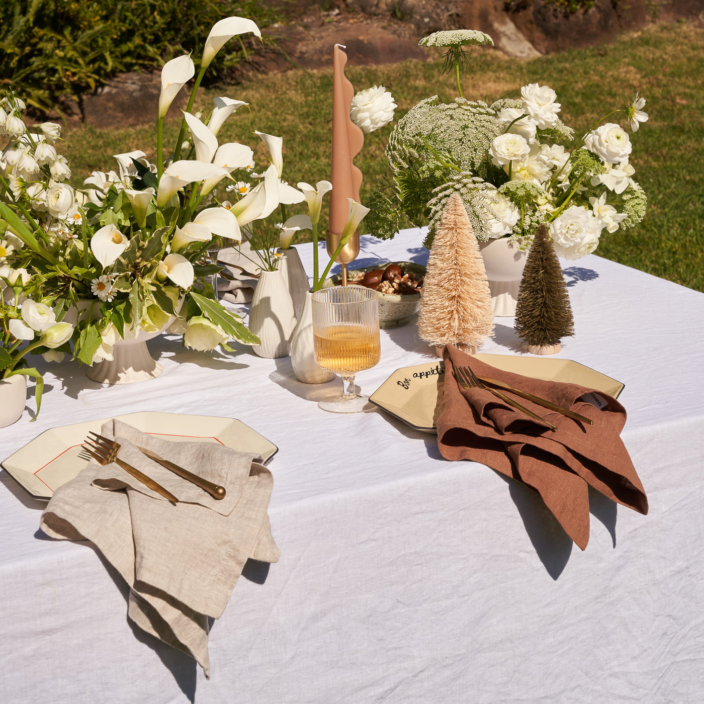 French Flax Linen Napkins (Set Of 4) in Hazelnut/Natural