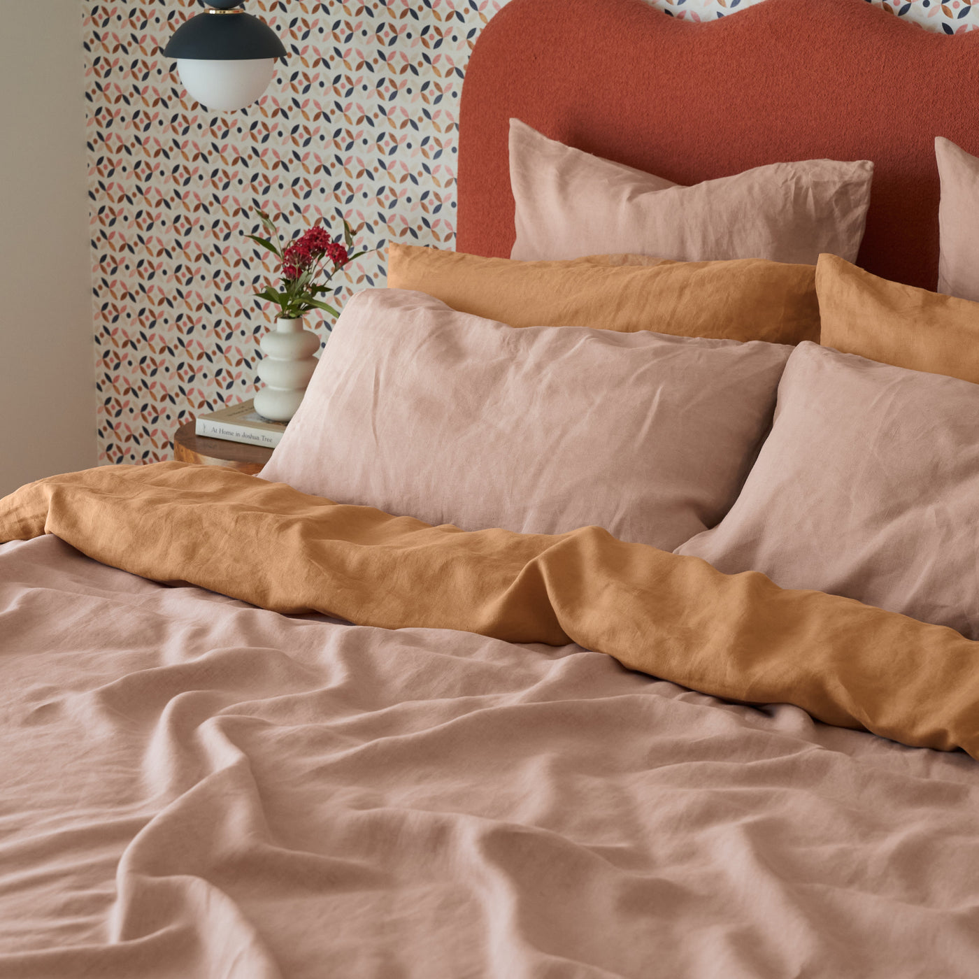French Flax Linen Quilt Cover Set in Clay