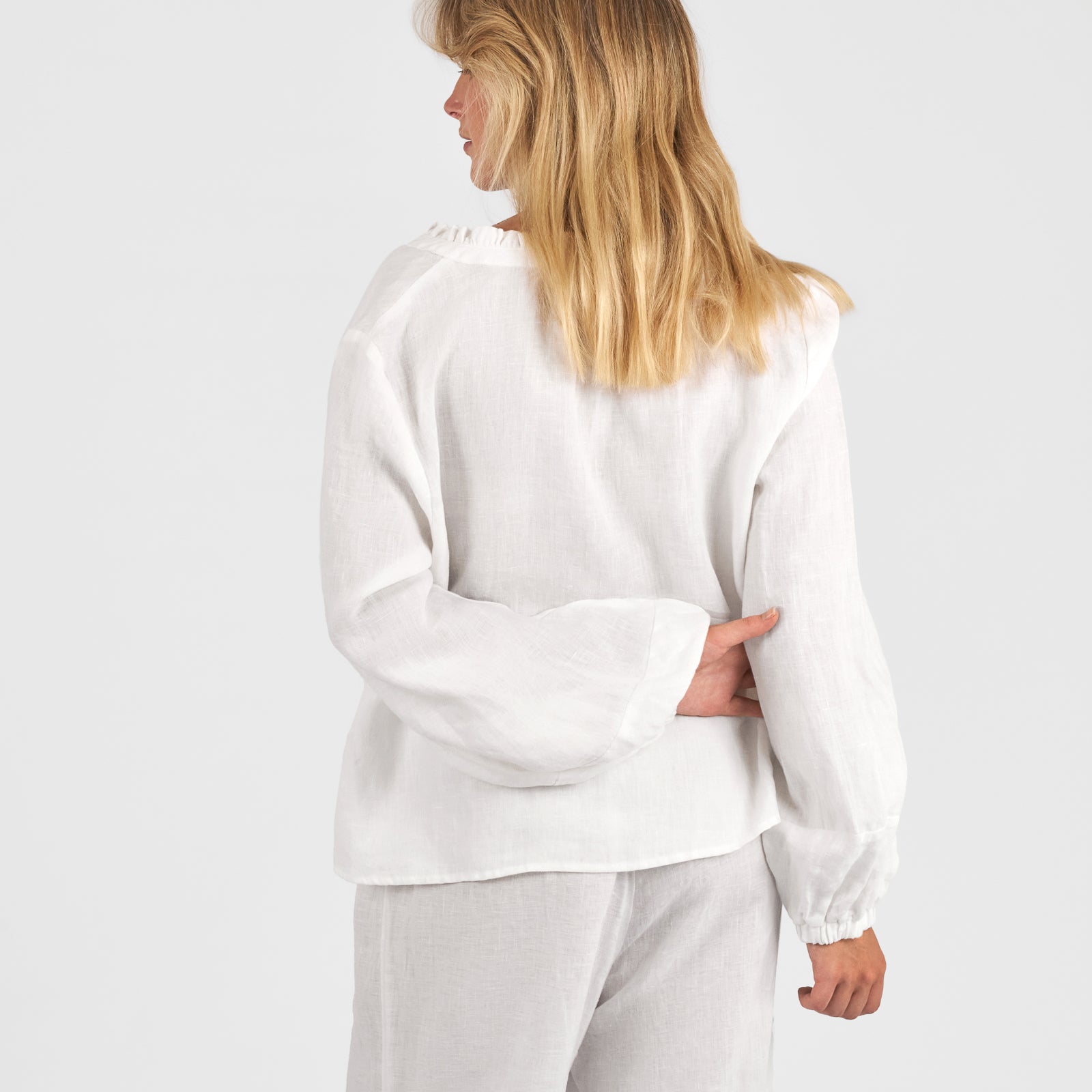 French Flax Linen The Artist Shirt in White – I Love Linen