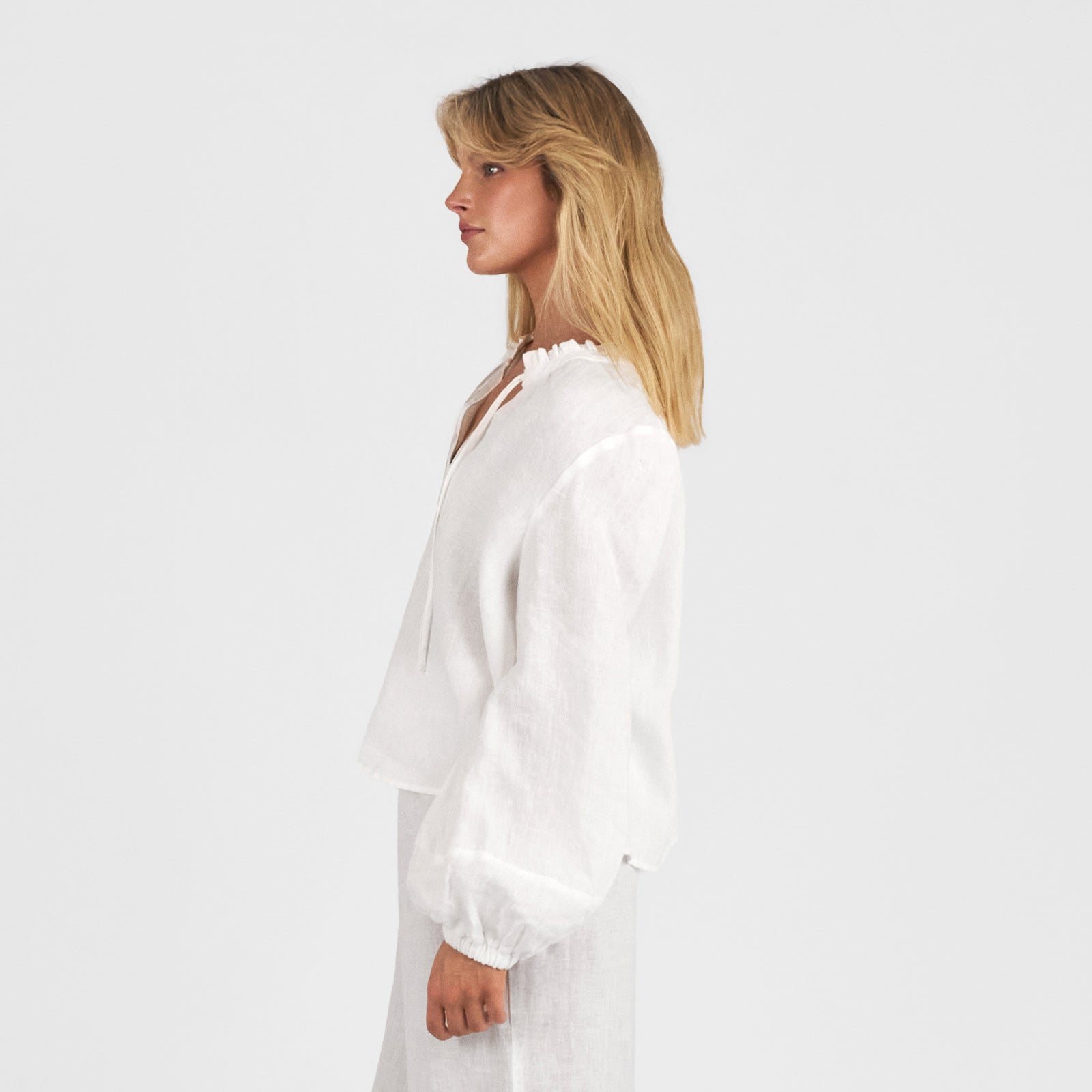 French Flax Linen The Artist Shirt in White – I Love Linen