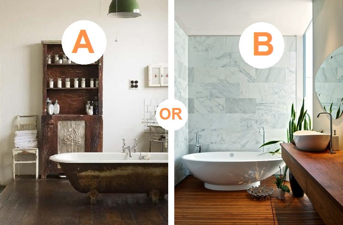 ​What's your bathroom style? Rustic Charm or Clean Modern?