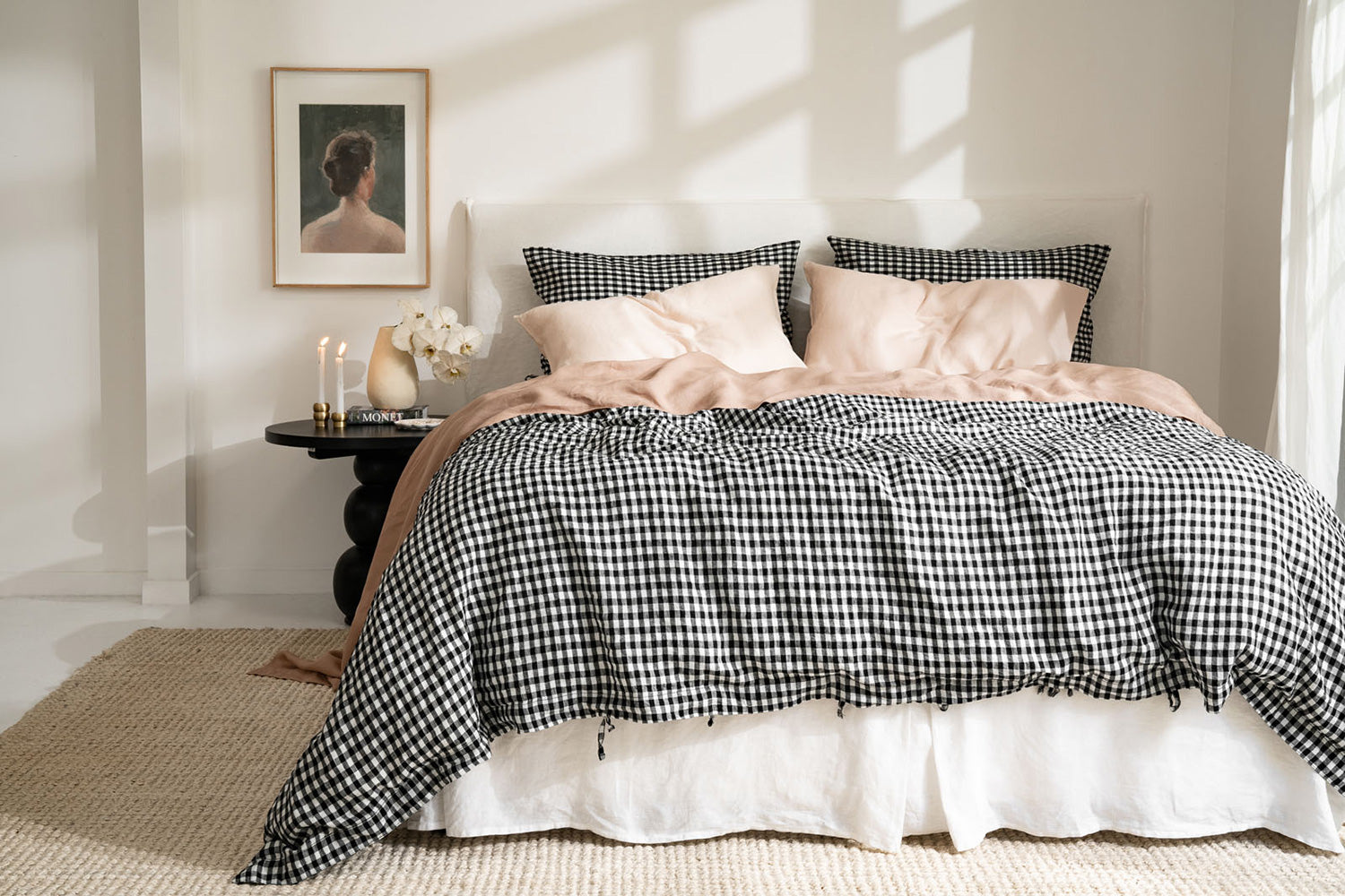Charcoal Gingham, Clay & Blush 