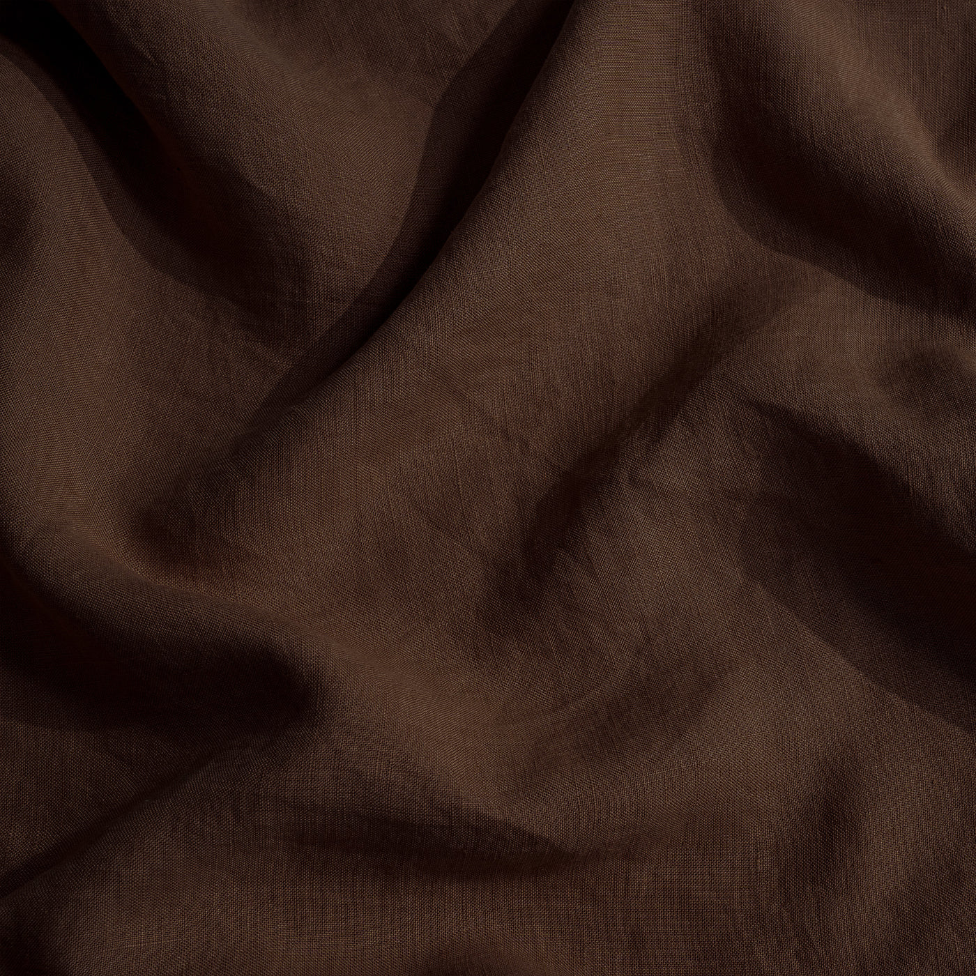 French Flax Linen Swatch in Chocolate