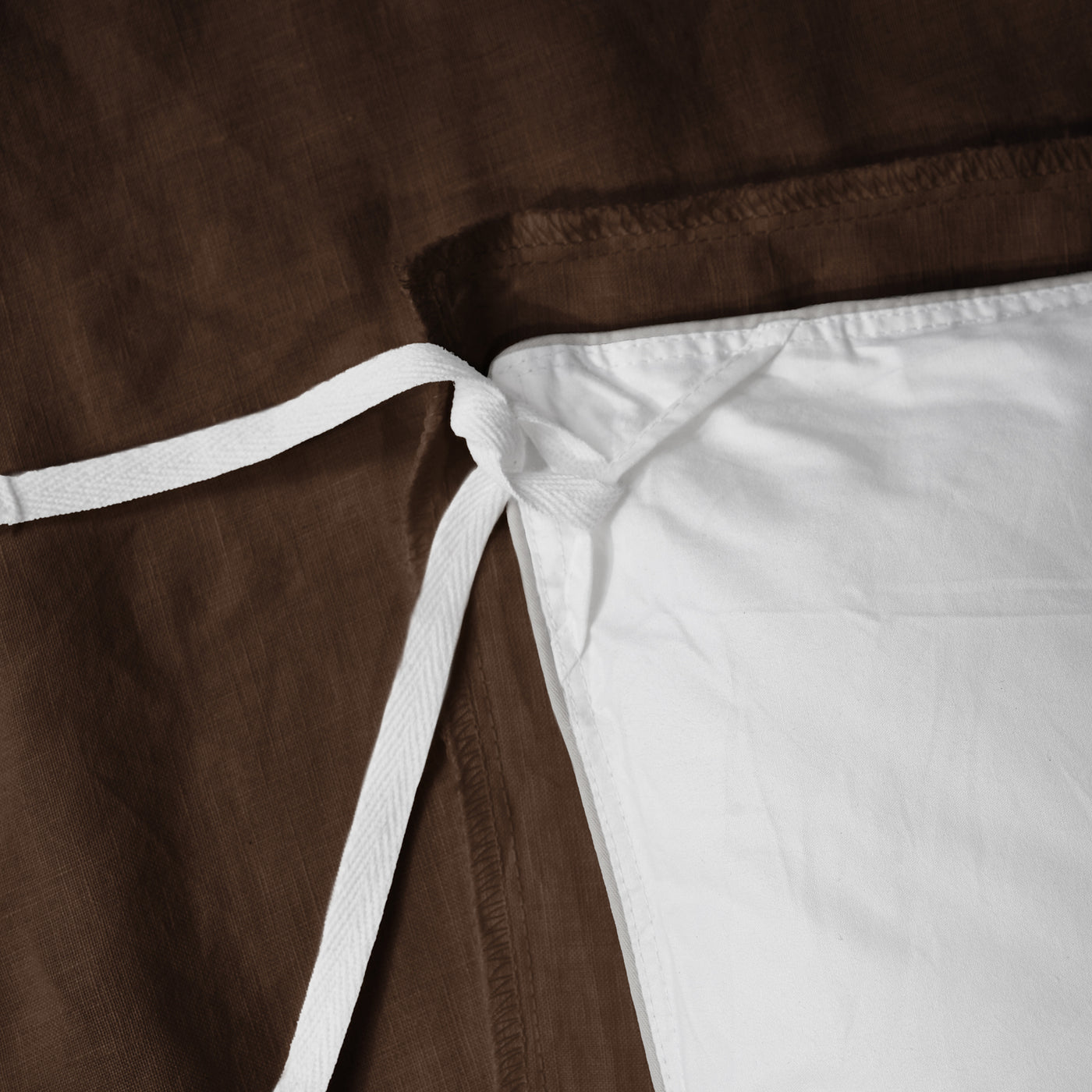 French Flax Linen Quilt Cover in Chocolate