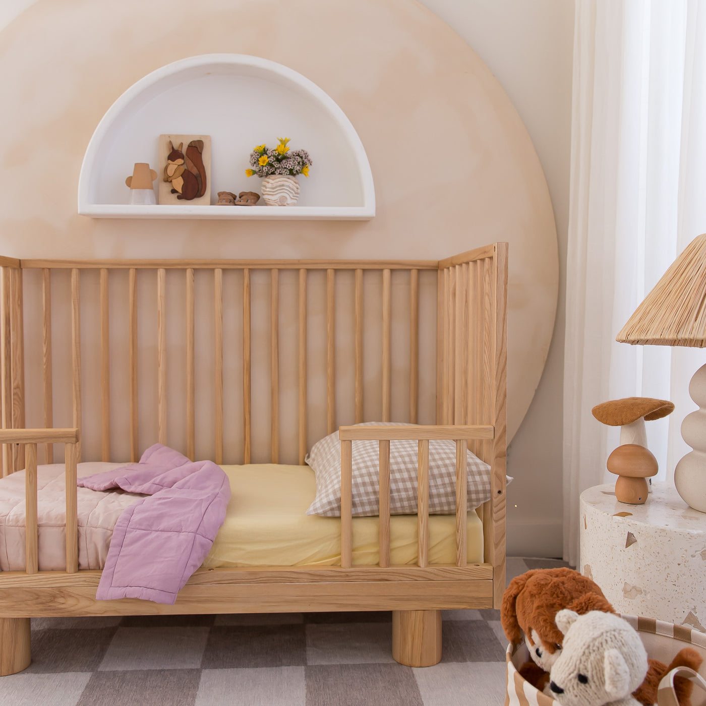 French Flax Linen Cot Sheet in Daisy