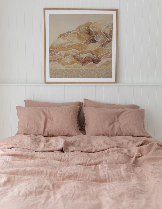 French linen, lookbook, clay, bedding