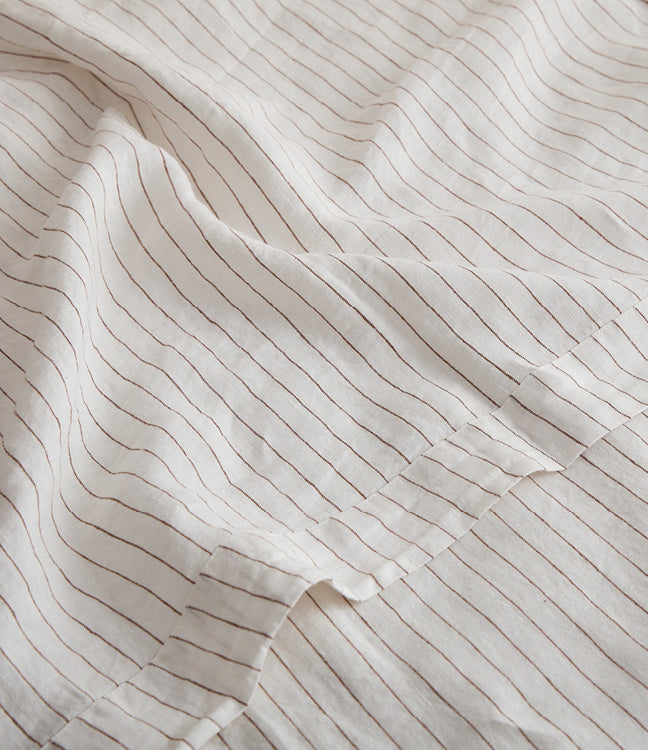 French linen, lookbook, cocoa, stripe, bedding