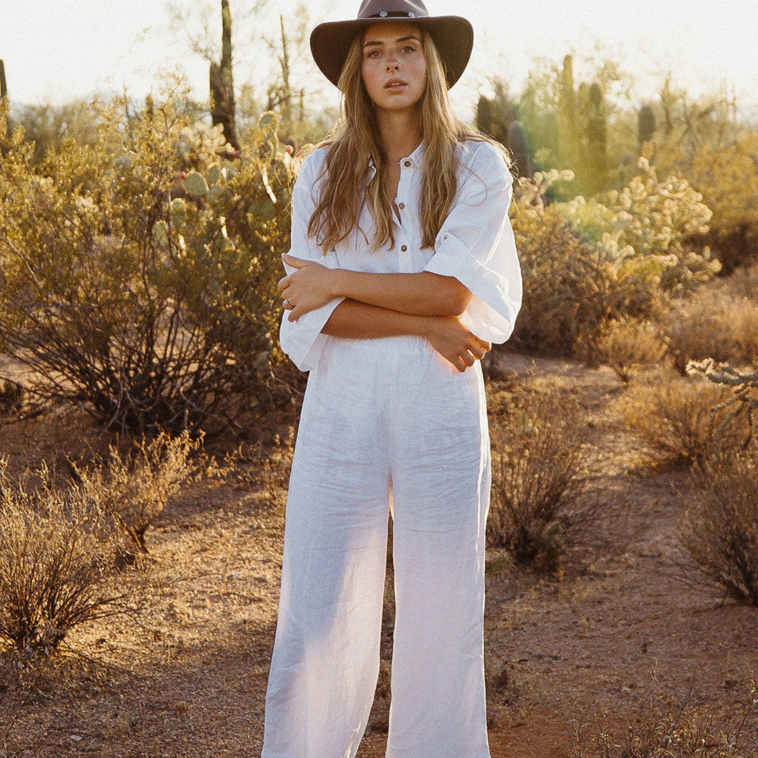 French Flax Linen Lounge Pant in Jade