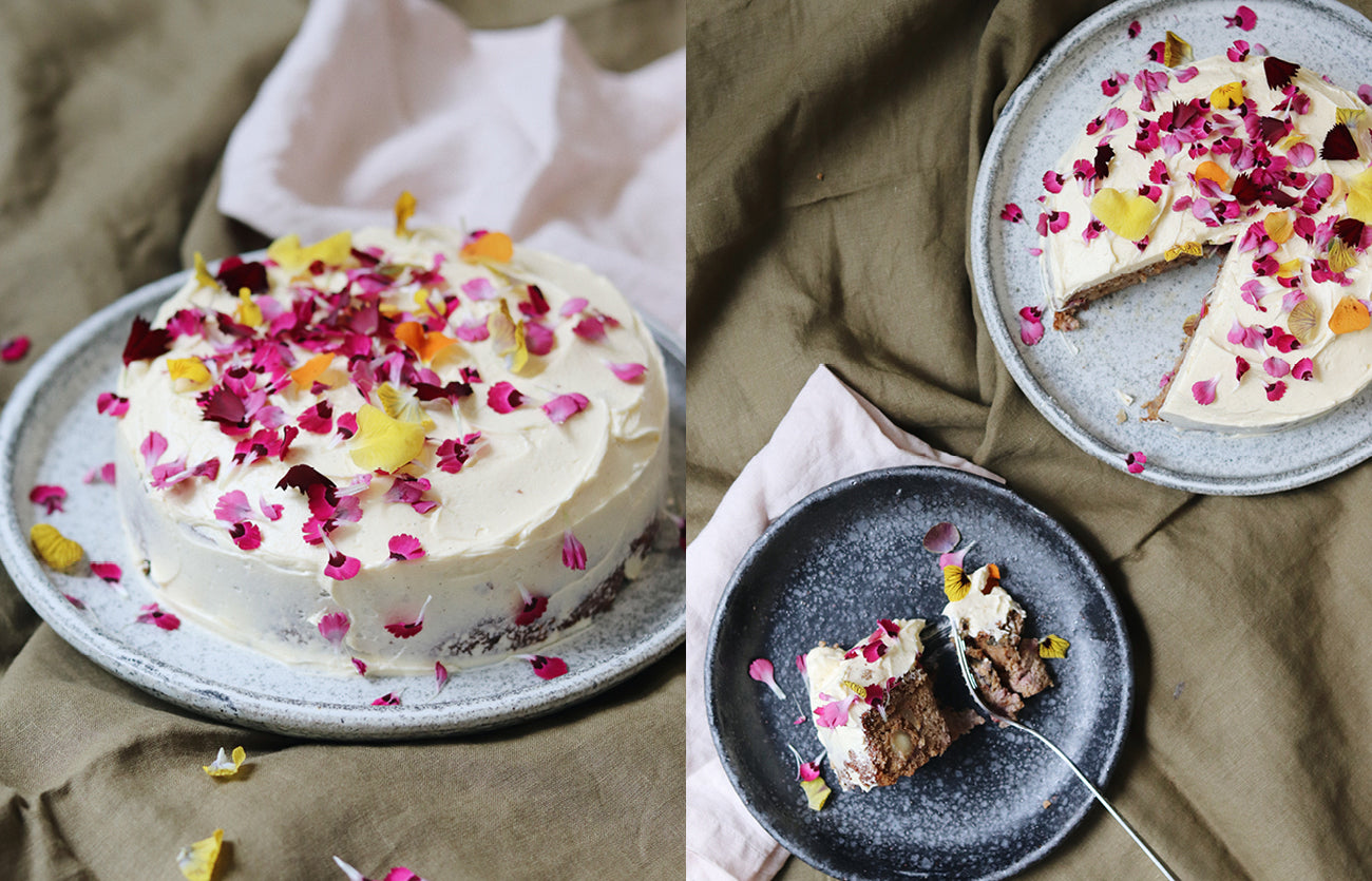 Strawberry & Macadamia Cake with Vanilla Bean Buttercream by @maddytrueman