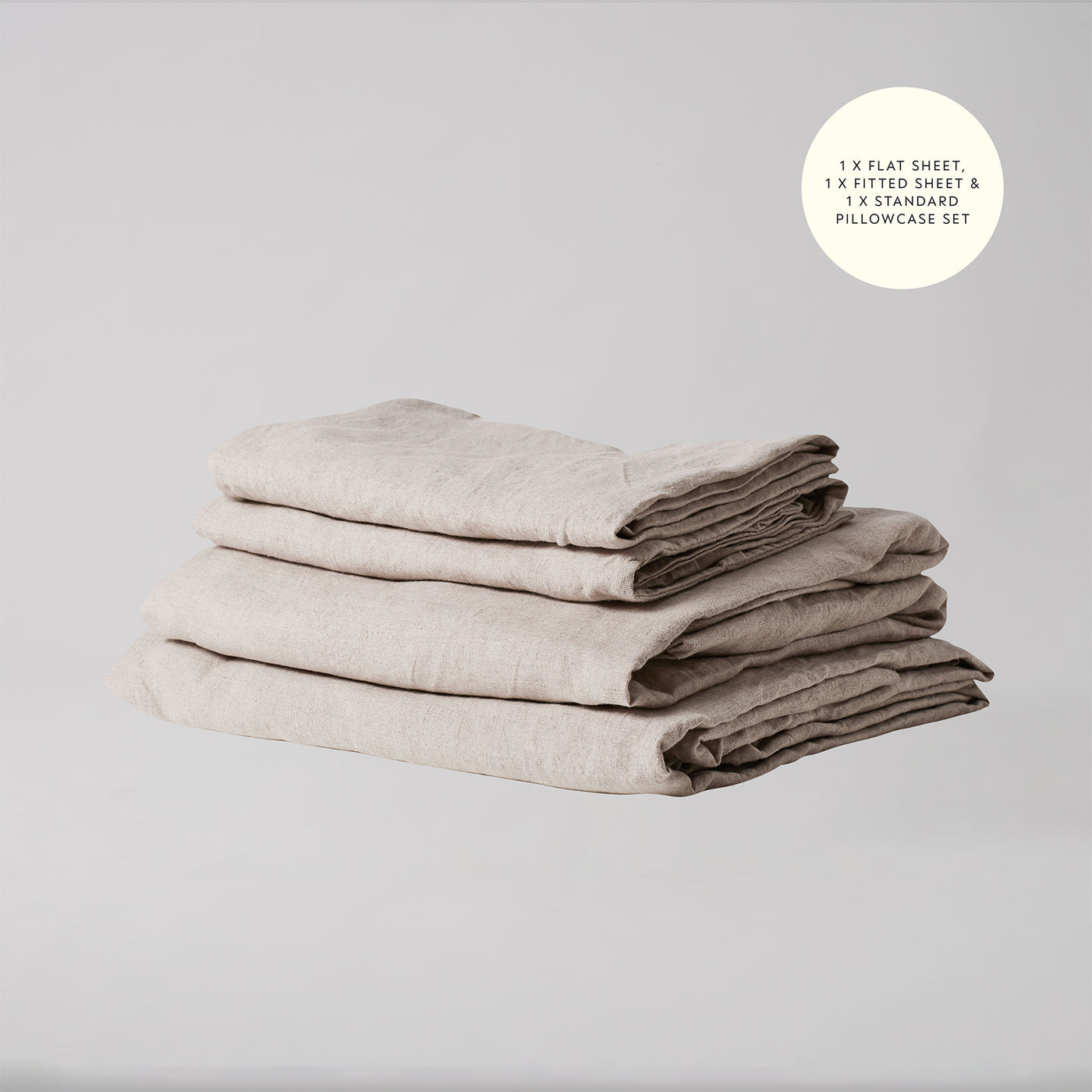 French Flax Linen Sheet Set in Natural