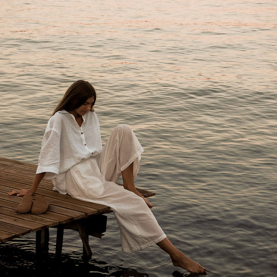 French Flax Linen Ruby Shirt in Daisy