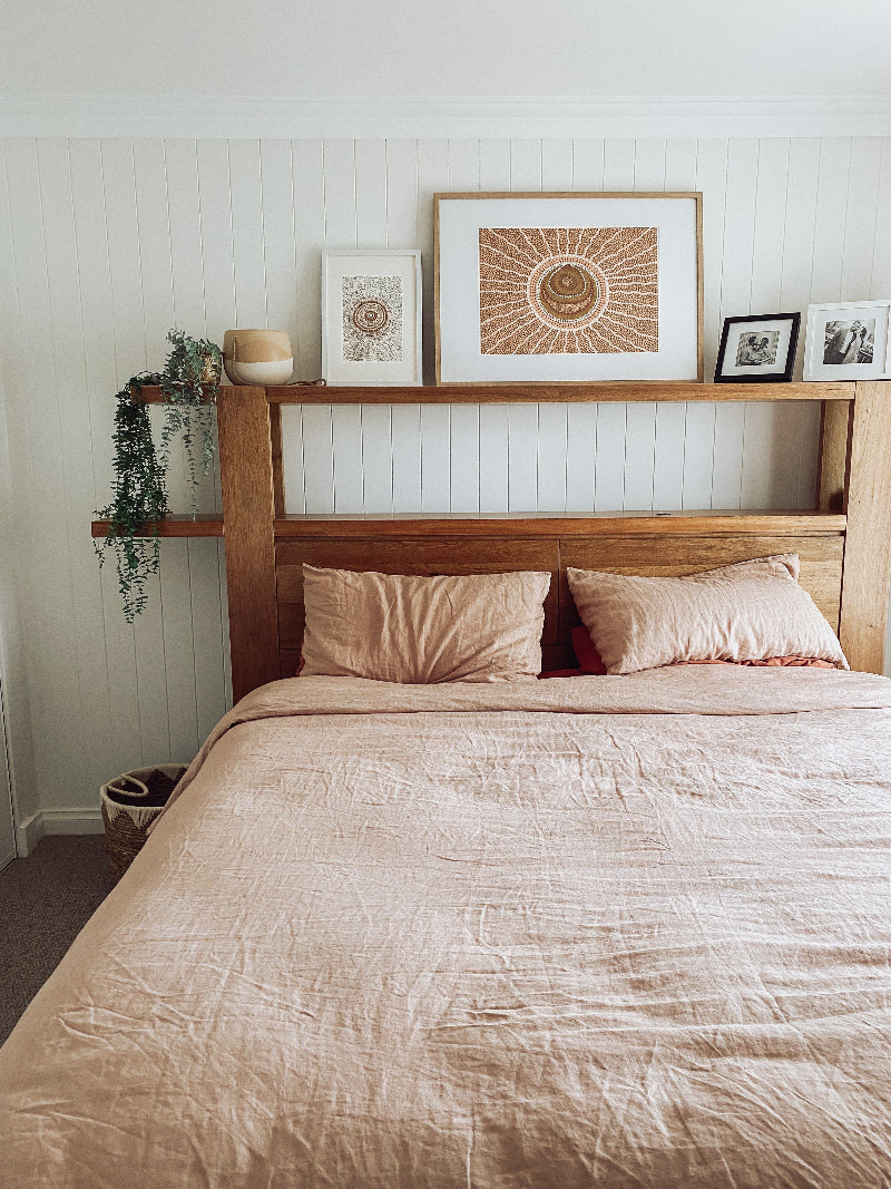 French Flax Linen Sheets in Creme