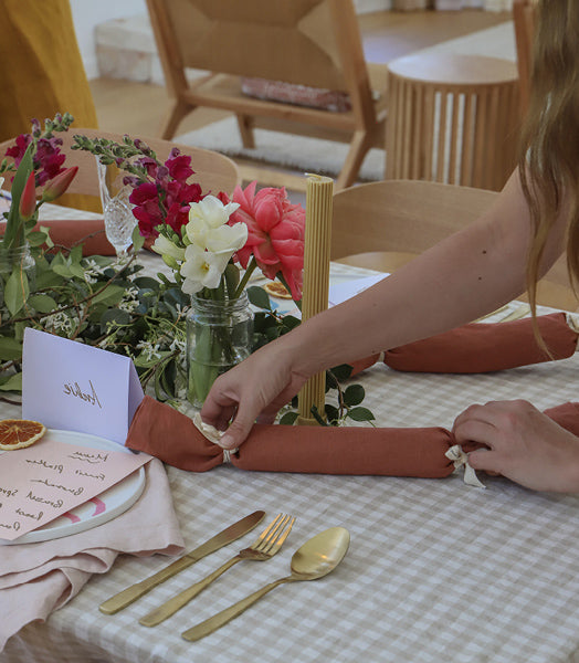 Christmas Table Styling with French linen