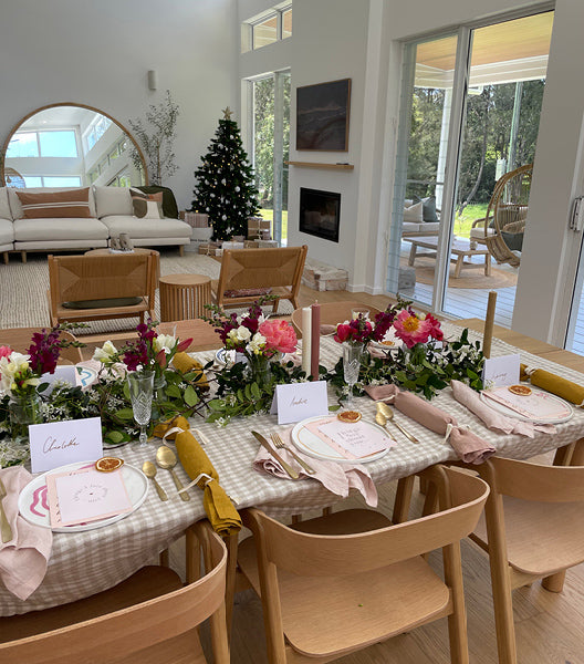 Christmas Table Styling with French linen