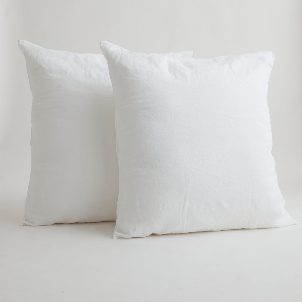 100% French Flax Linen Euro pillowcase- White main image 1