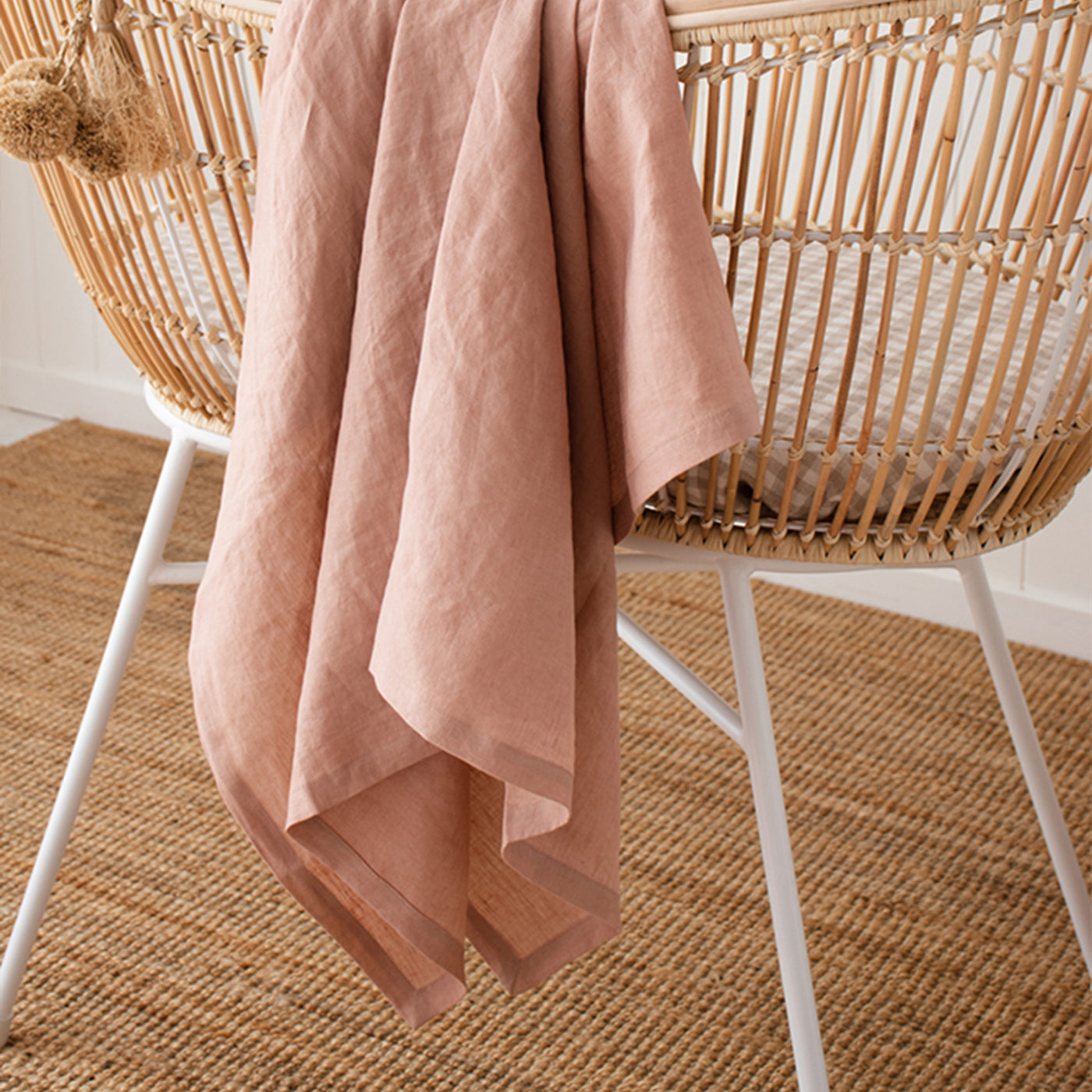 French Flax Linen Swaddle in Clay