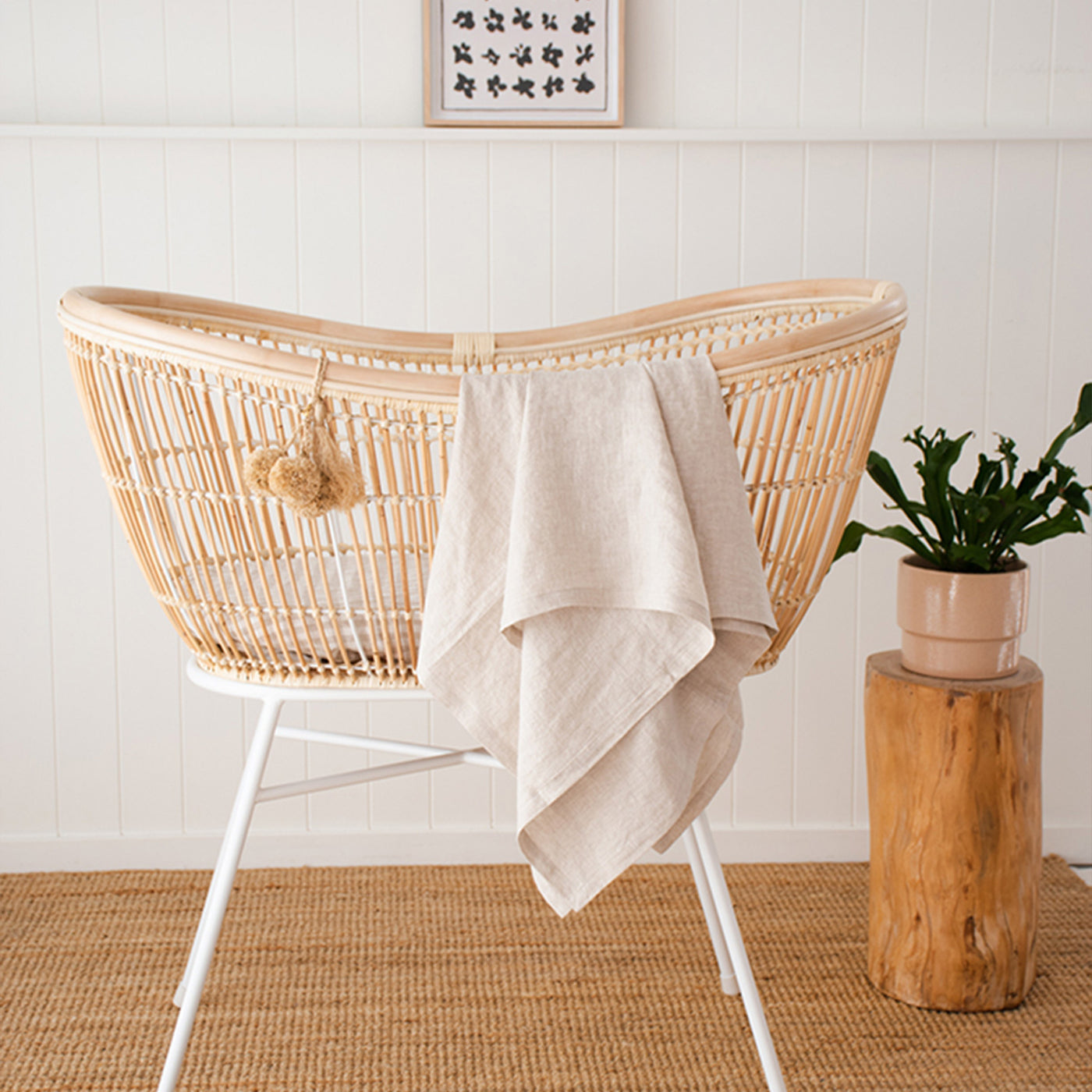 French Flax Linen Swaddle in Natural